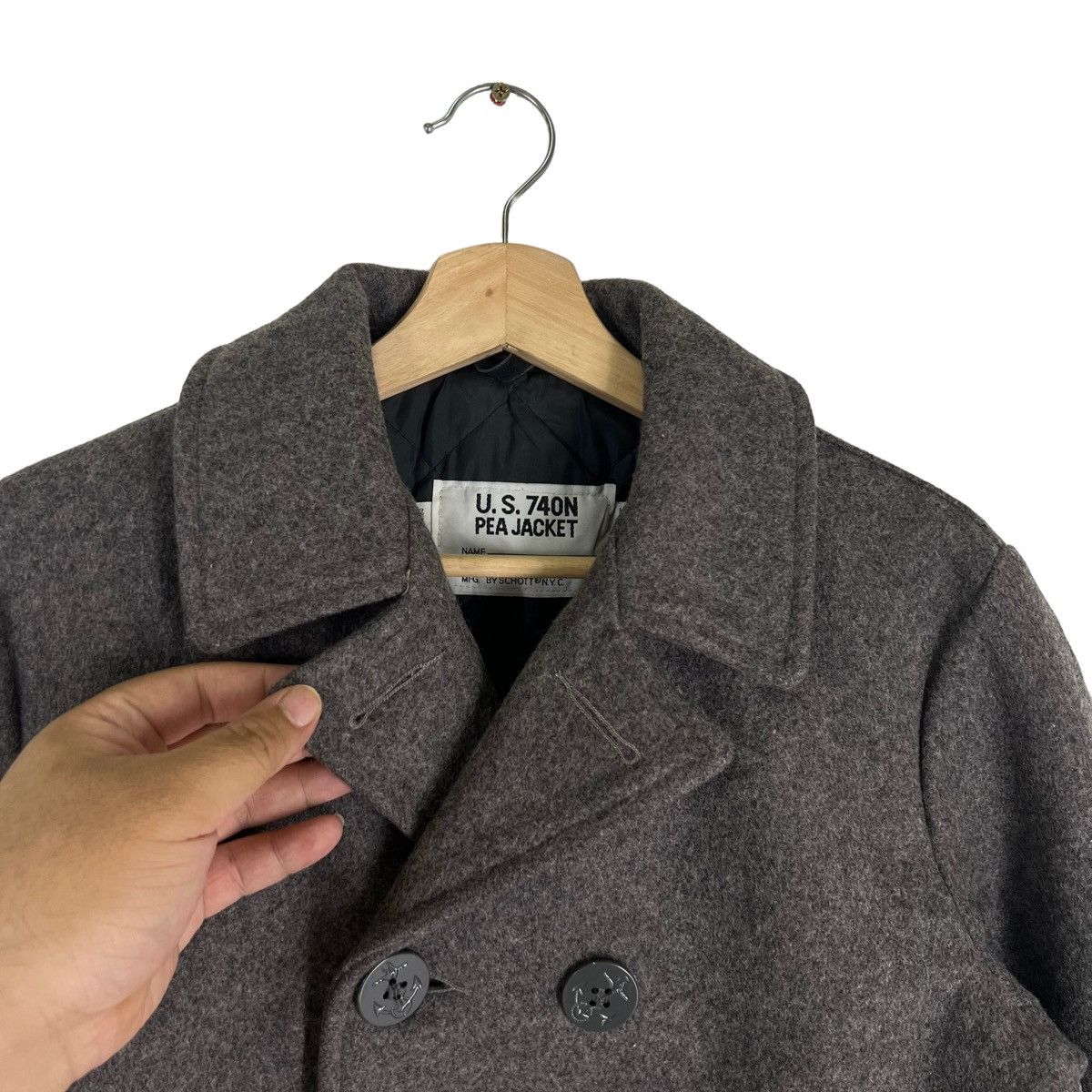 Schott VINTAGE U.S. 740N PEA JACKET DOUBLE BREAST MADE IN USA Size US M / EU 48-50 / 2 - 5 Thumbnail