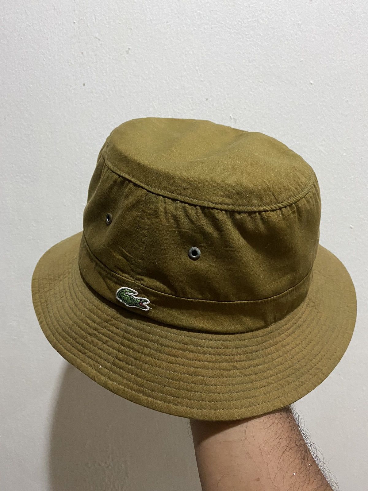Lacoste × Vintage VTG Lacoste Olive Green Bucket Hat Size ONE SIZE - 2 Thumbnail