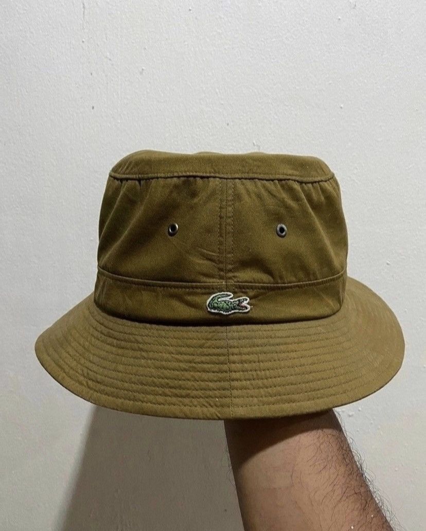 Lacoste × Vintage VTG Lacoste Olive Green Bucket Hat Size ONE SIZE - 1 Thumbnail