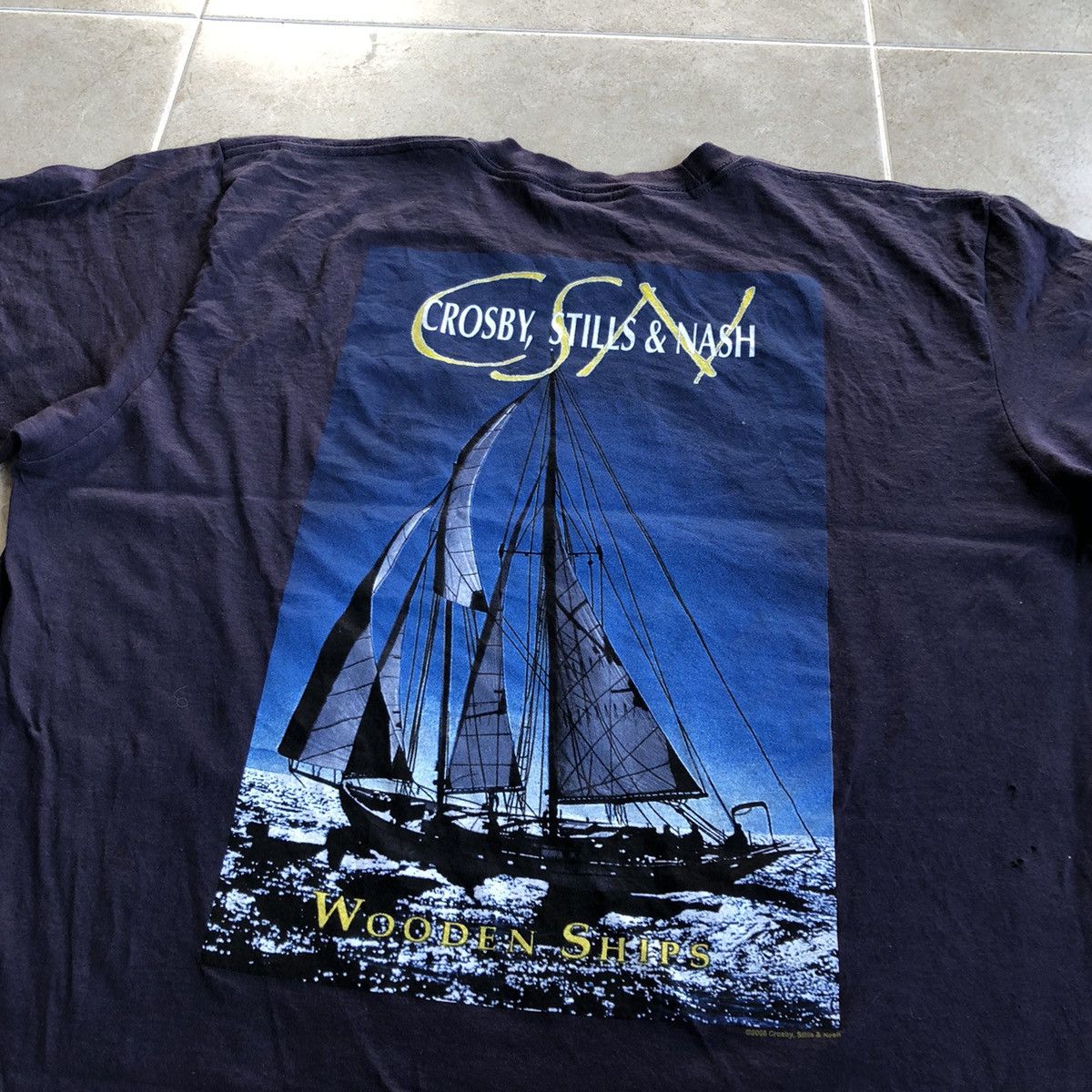 image of Band Tees Crosby, Stills & Nash 2008 British Rock Band T Shirt, Men's (Size Large)