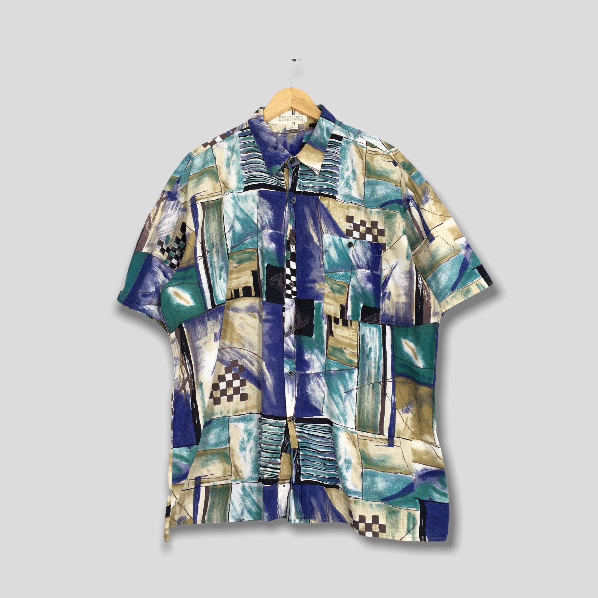 Designer Vintage Psychedelic Hawaiian Aloha Cotton Shirt XLarge Size US XL / EU 56 / 4 - 1 Thumbnail