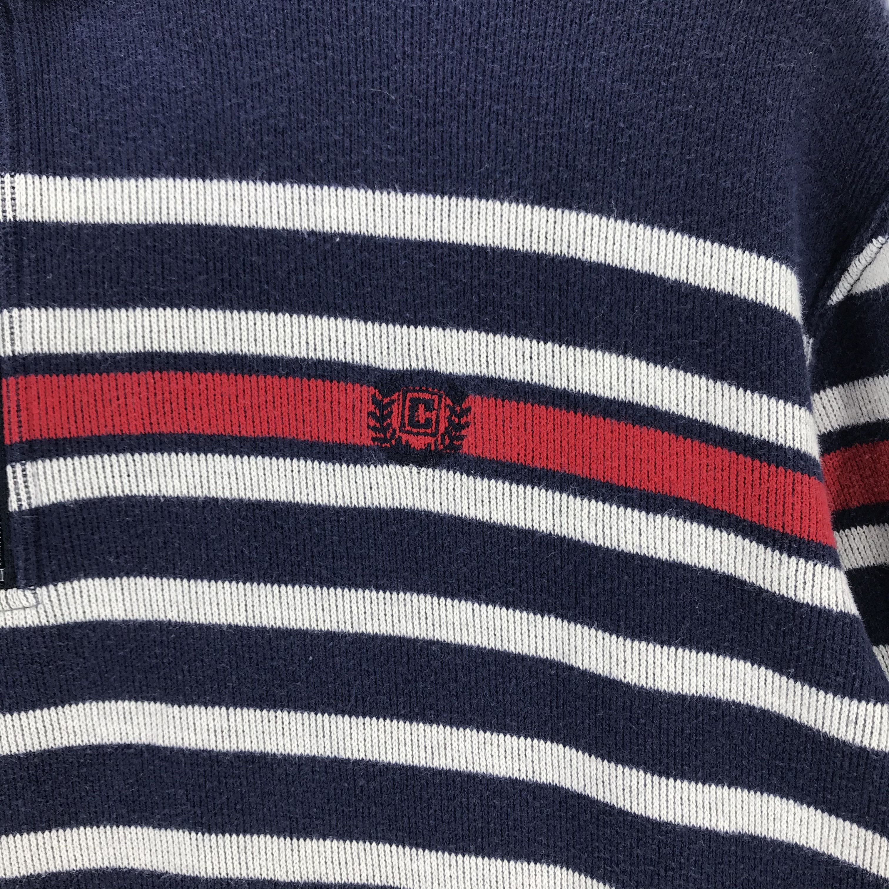 Chaps Chaps Half Zipper Turtleneck Striped Sweatshirt #2669-50 Size US L / EU 52-54 / 3 - 3 Thumbnail