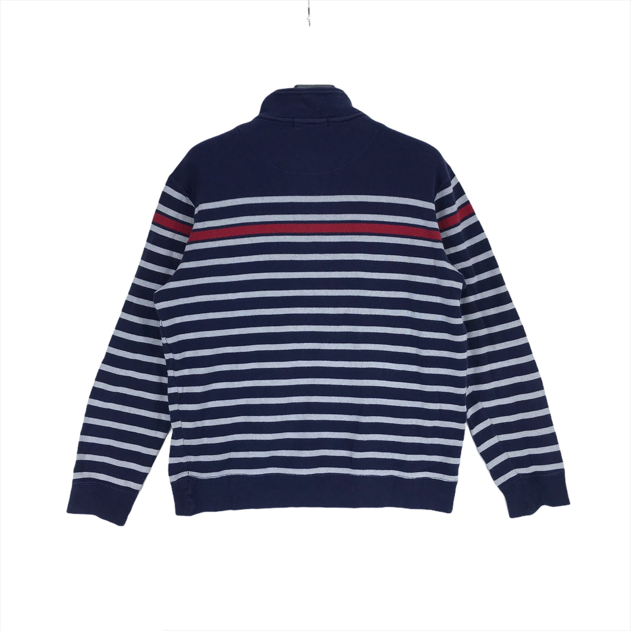 Chaps Chaps Half Zipper Turtleneck Striped Sweatshirt #2669-50 Size US L / EU 52-54 / 3 - 9 Thumbnail