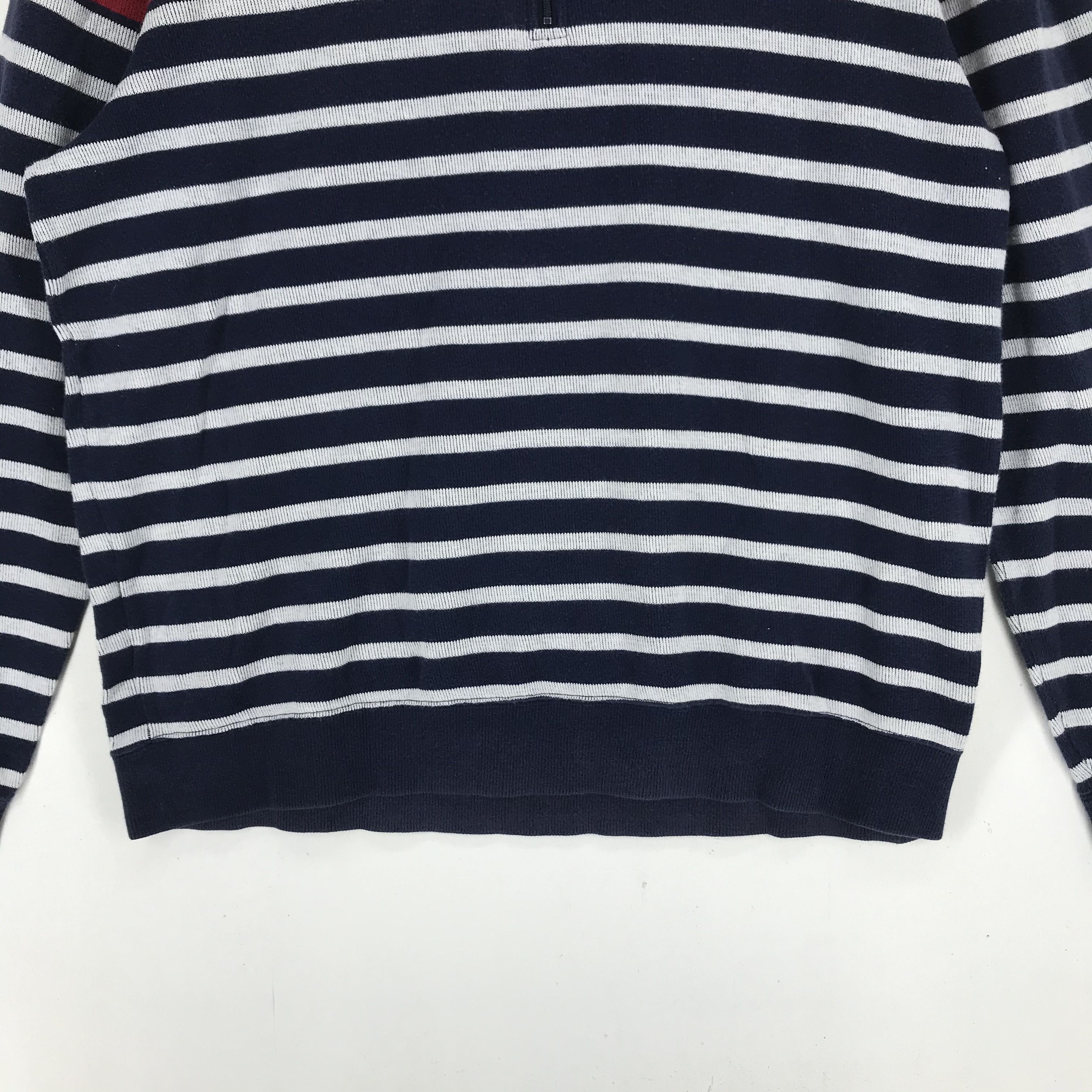 Chaps Chaps Half Zipper Turtleneck Striped Sweatshirt #2669-50 Size US L / EU 52-54 / 3 - 4 Thumbnail