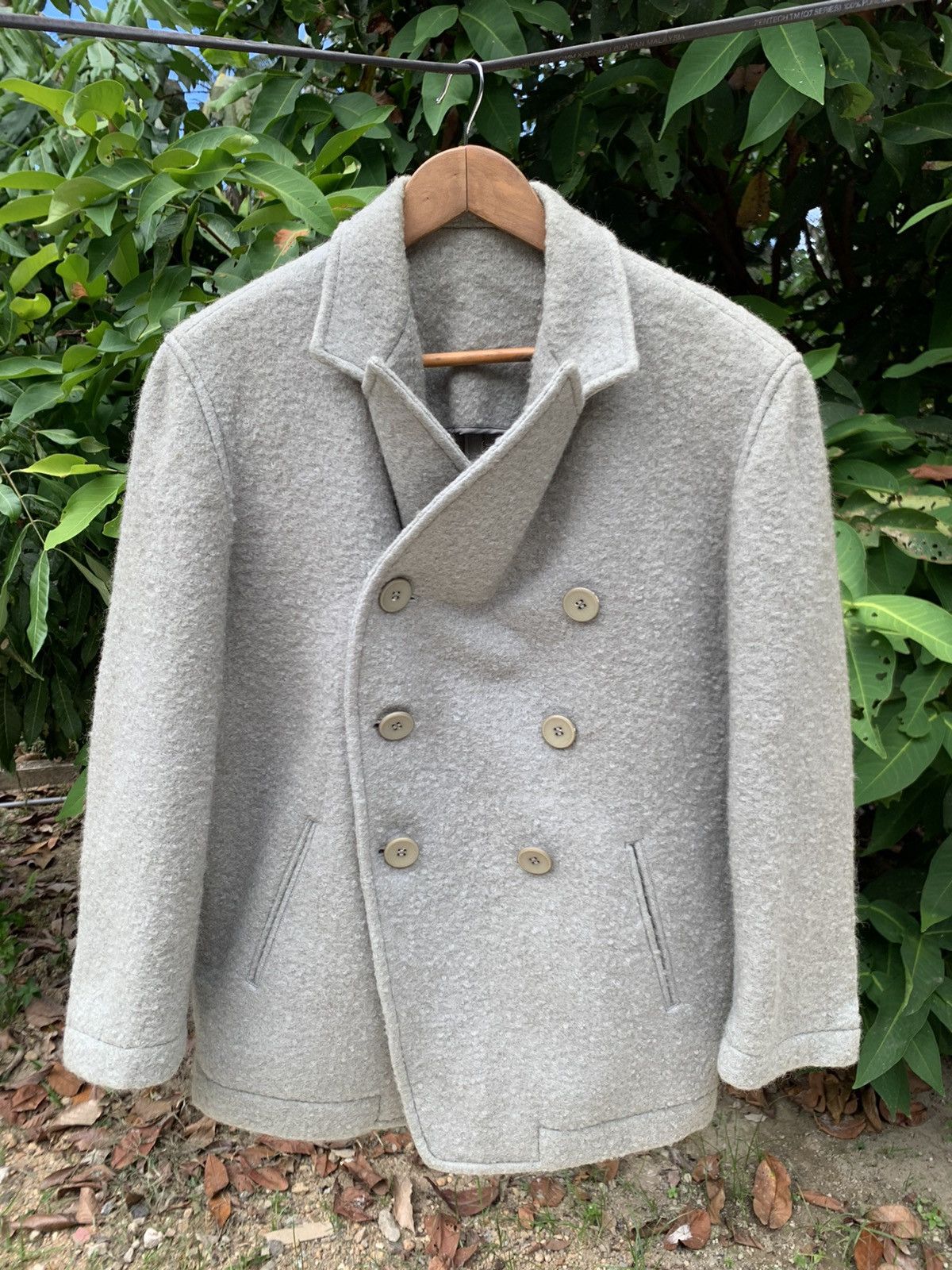 Vintage YOHJI YAMAMOTO INED Double Breasted Peacoat Jacket Sport Coat Parka Trench main image 0