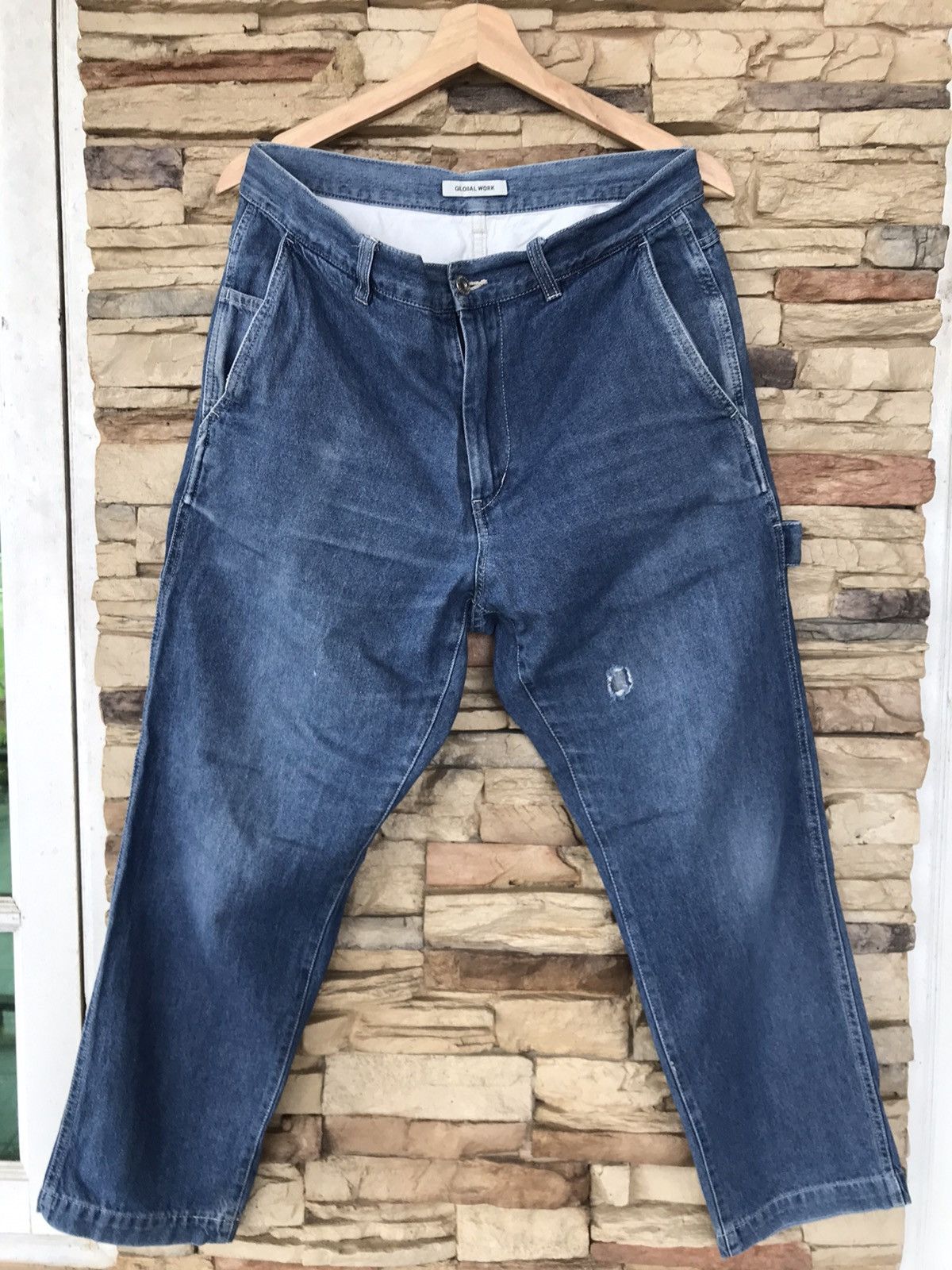 Global Work Vintage Global Work Carpenter Distressed Pants Size US 33 - 1 Thumbnail