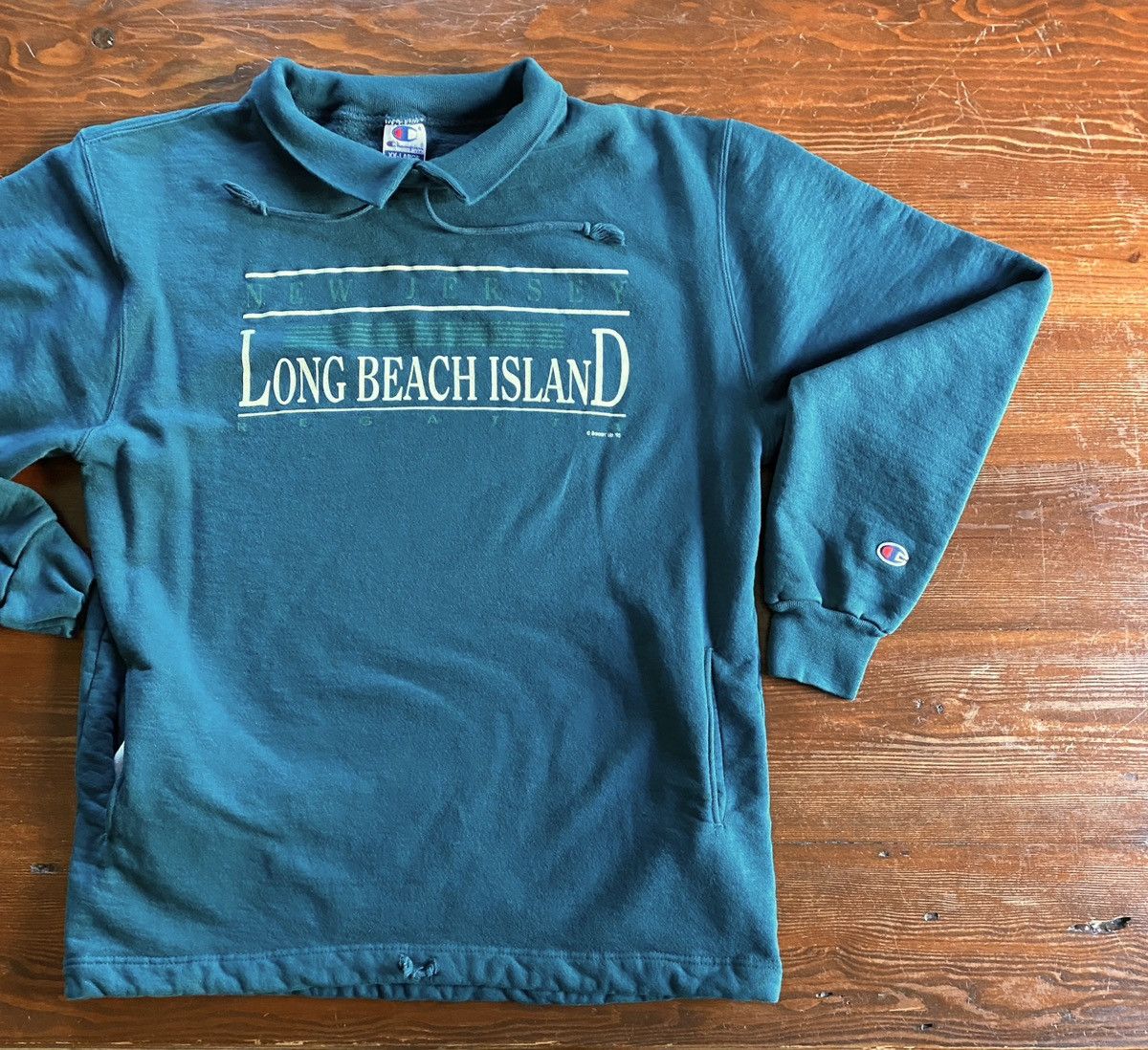 Champion Vintage 1995 Long Beach Island Champion Collared Sweatshirt Size US XXL / EU 58 / 5 - 1 Thumbnail