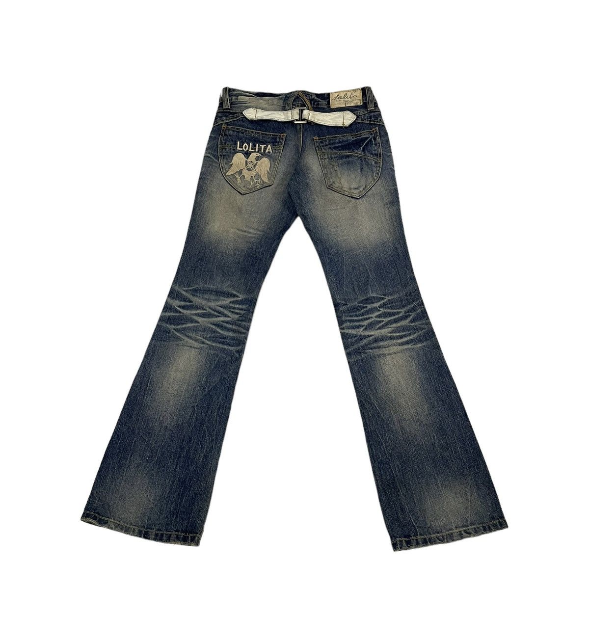 Japanese Brand Vintage Lolita Japan Flare Jeans Low rise Size US 29 - 1 Thumbnail