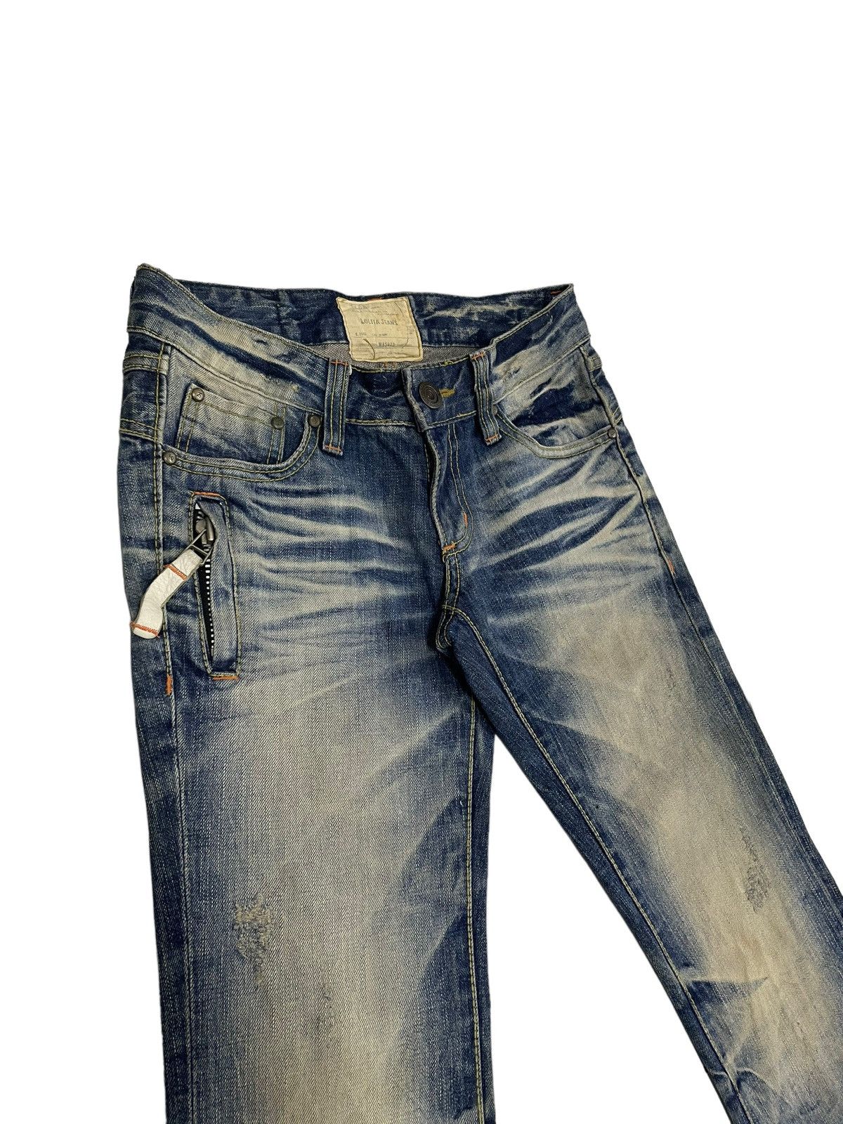 Japanese Brand Vintage Lolita Japan Flare Jeans Low rise Size US 29 - 7 Thumbnail