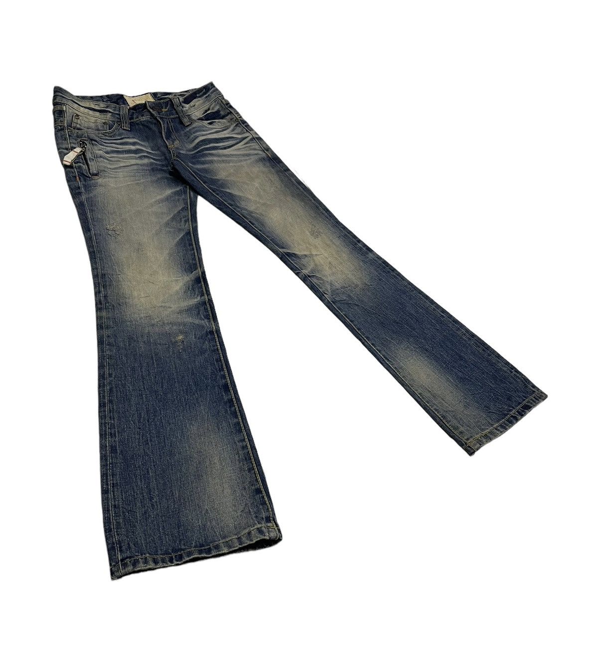 Japanese Brand Vintage Lolita Japan Flare Jeans Low rise Size US 29 - 5 Thumbnail