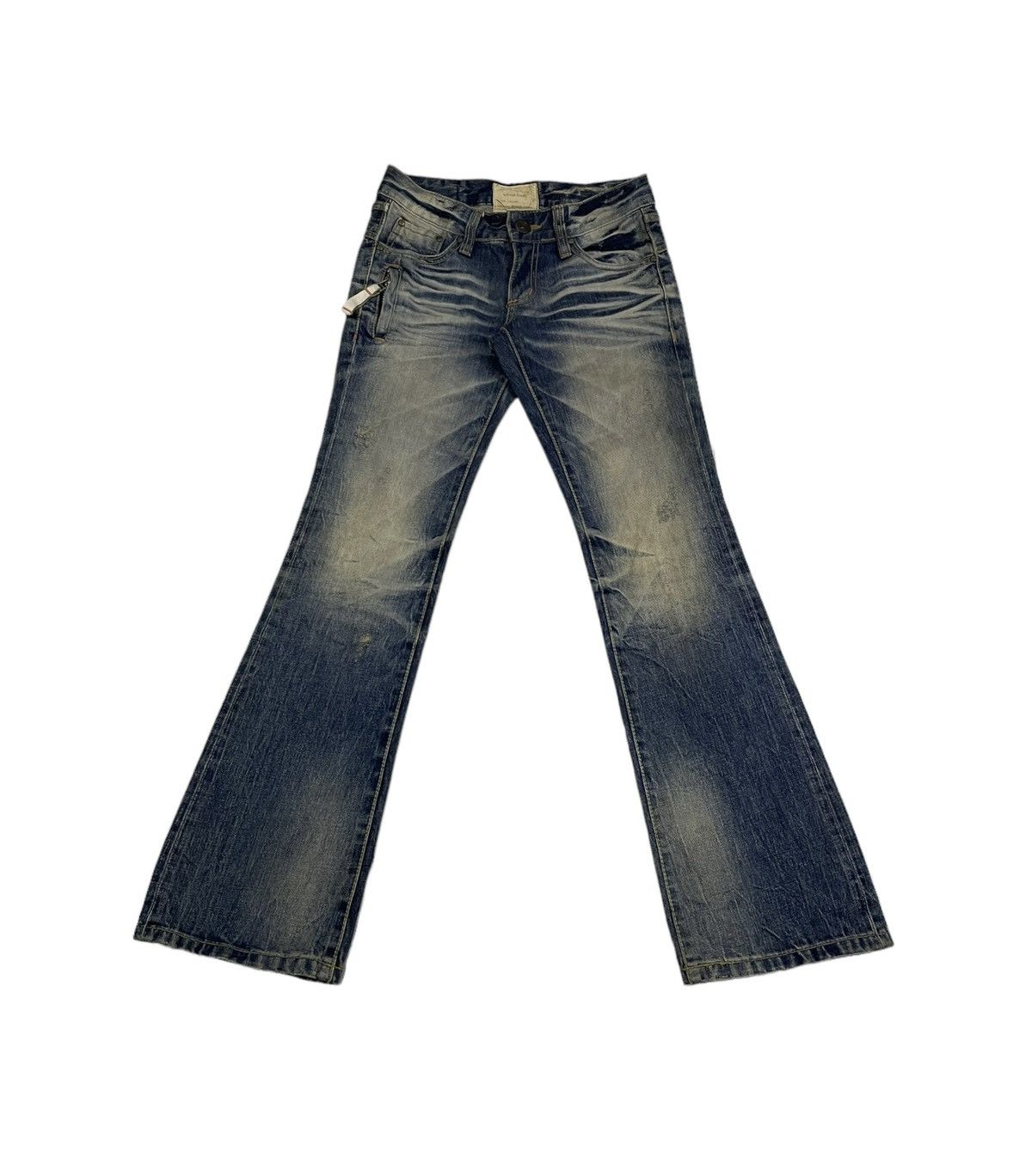 Japanese Brand Vintage Lolita Japan Flare Jeans Low rise Size US 29 - 4 Thumbnail