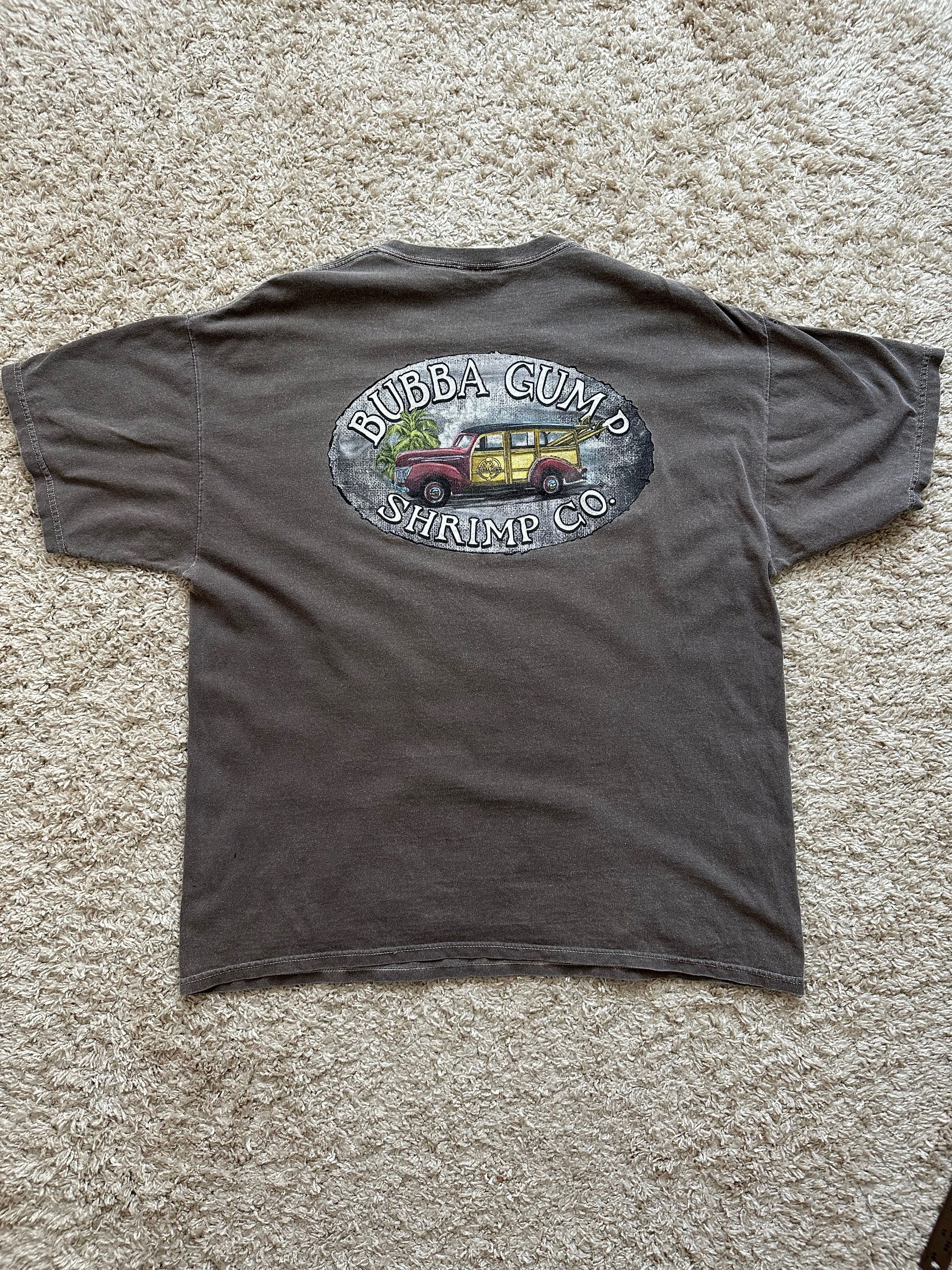Vintage BUBBA GUMP Shrimp vintage t shirt faded heavy cotton trashed Size US XL / EU 56 / 4 - 9 Thumbnail