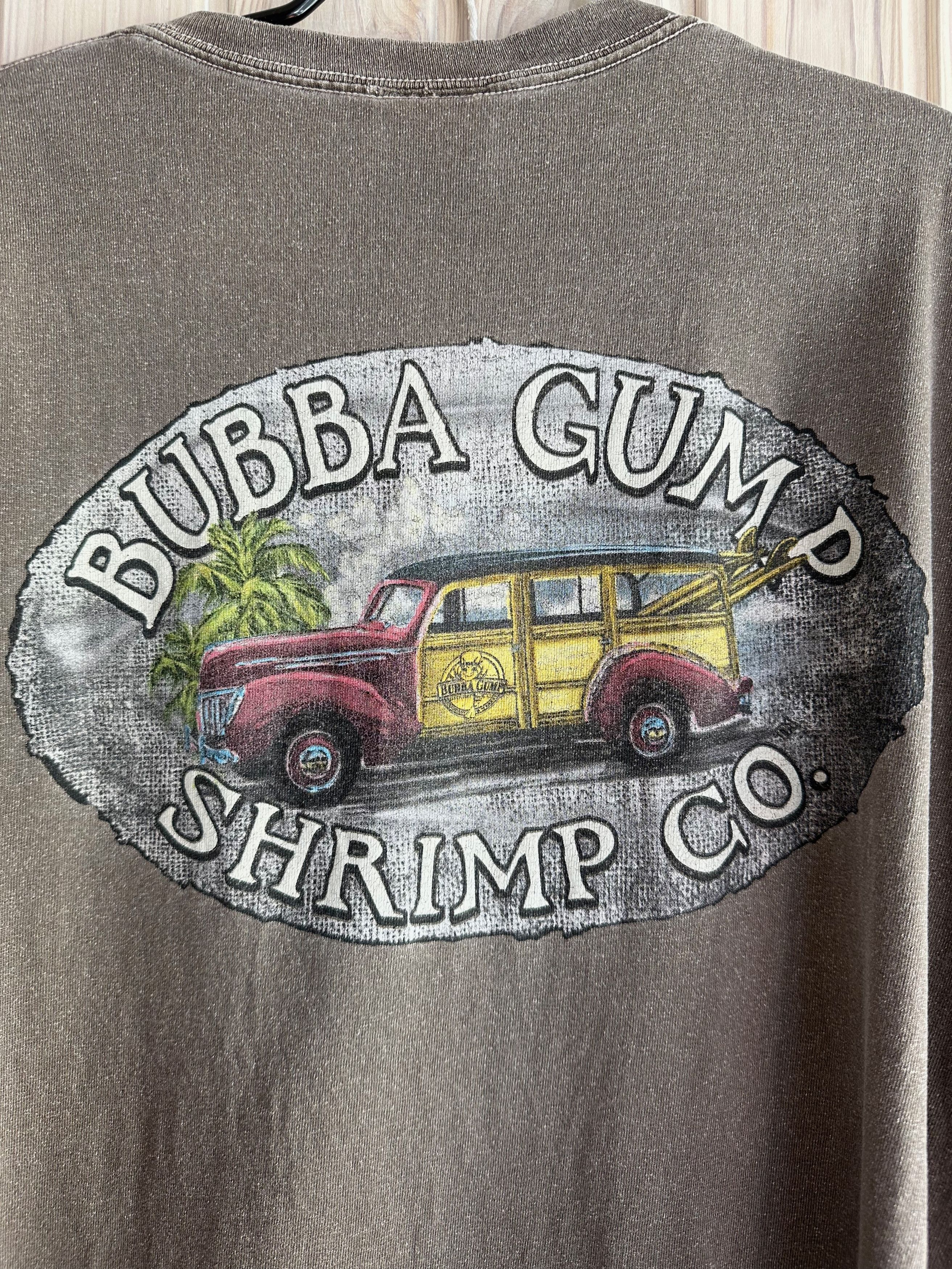 Vintage BUBBA GUMP Shrimp vintage t shirt faded heavy cotton trashed Size US XL / EU 56 / 4 - 7 Thumbnail