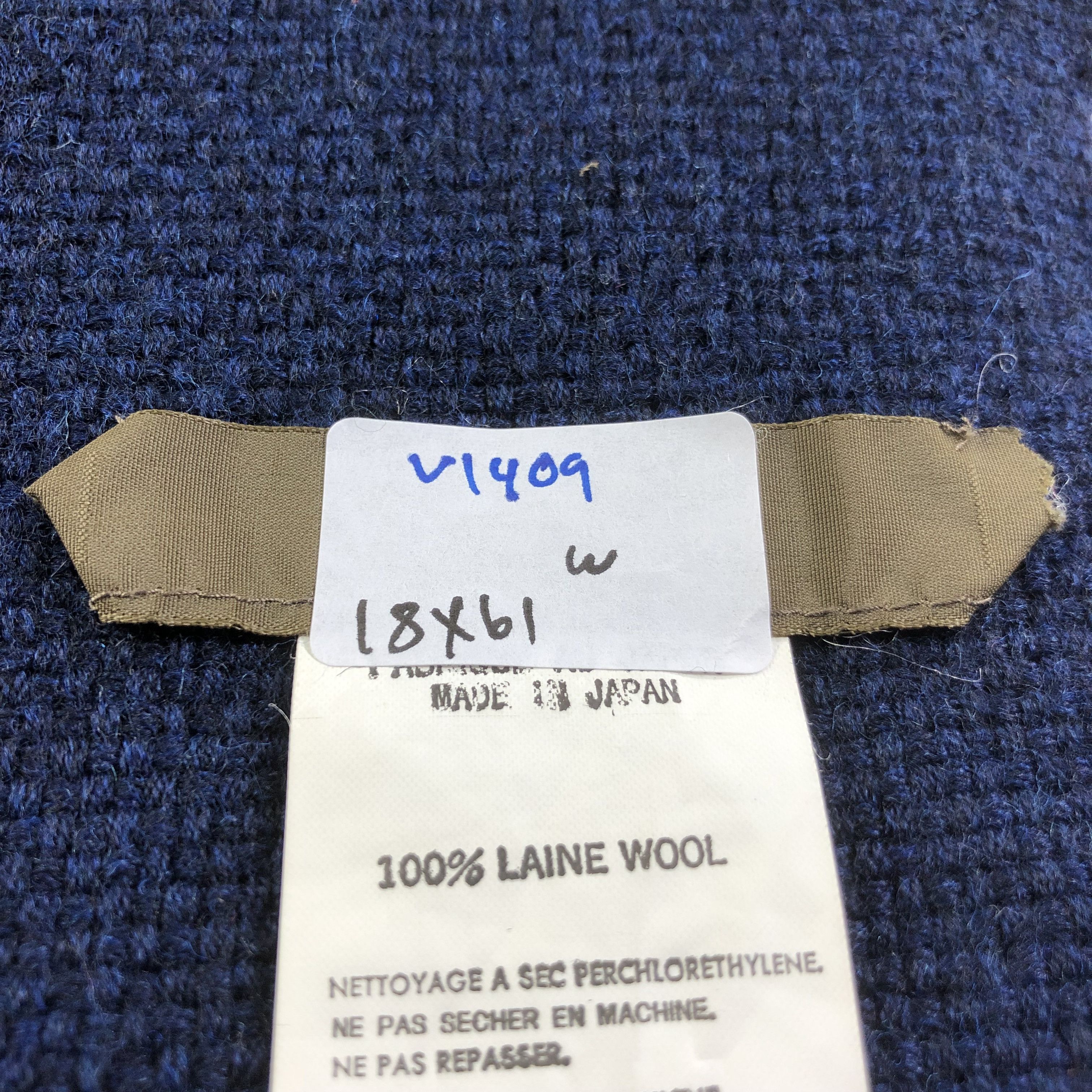 Yohji Yamamoto Y's for men Navy Blue Wool Scarf Muffler V1409 Size ONE SIZE - 8 Thumbnail