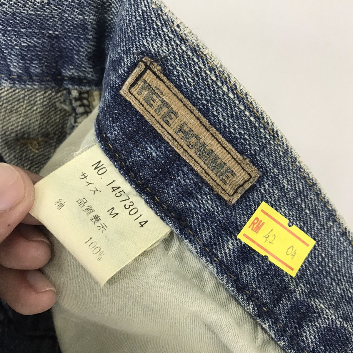 Issey Miyake × Tete Homme 👽FLARE BOOTCUT DENIM TETE MOMME DISTRESSED DENIM PANTS O4 Size US 30 / EU 46 - 17 Thumbnail