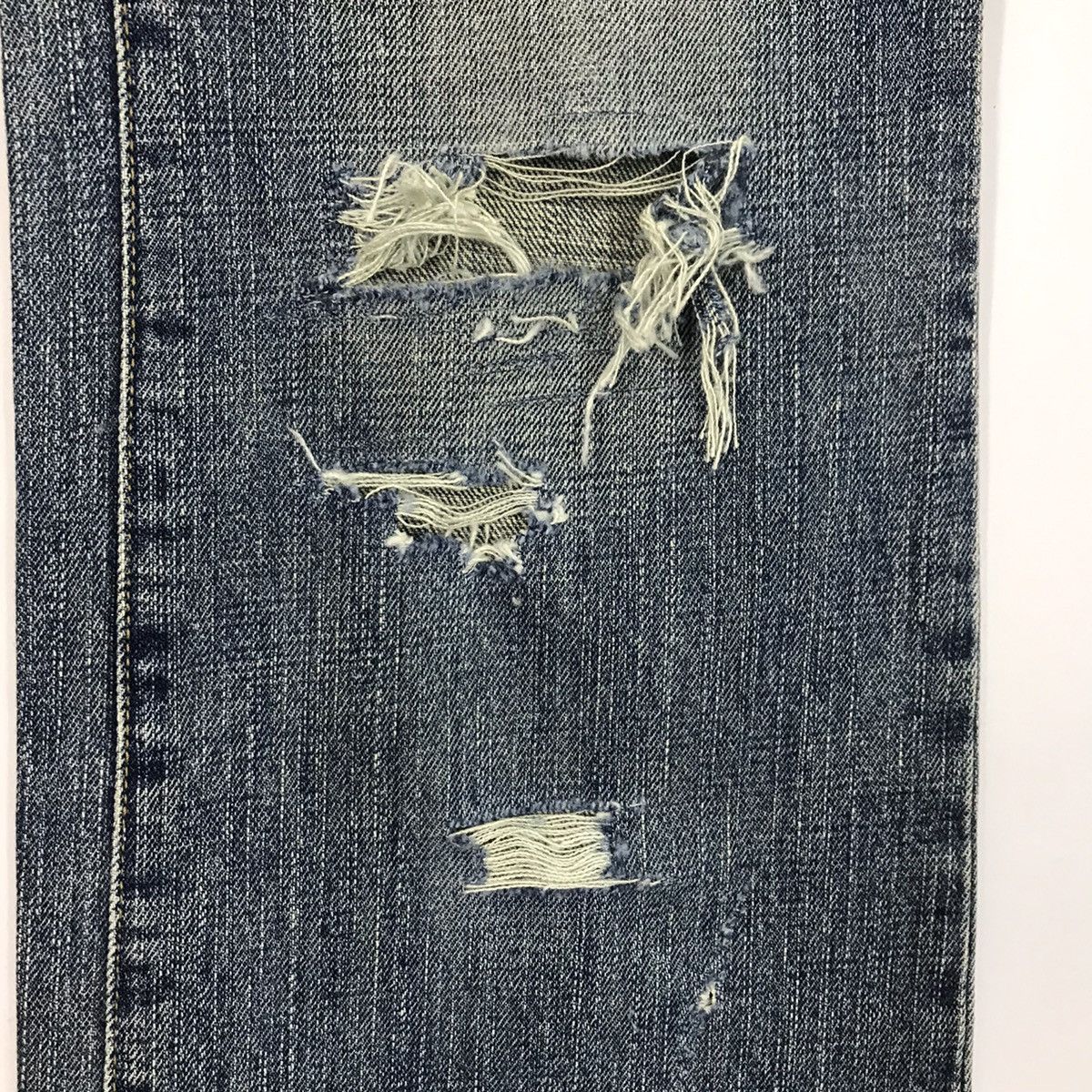 Issey Miyake × Tete Homme 👽FLARE BOOTCUT DENIM TETE MOMME DISTRESSED DENIM PANTS O4 Size US 30 / EU 46 - 3 Thumbnail