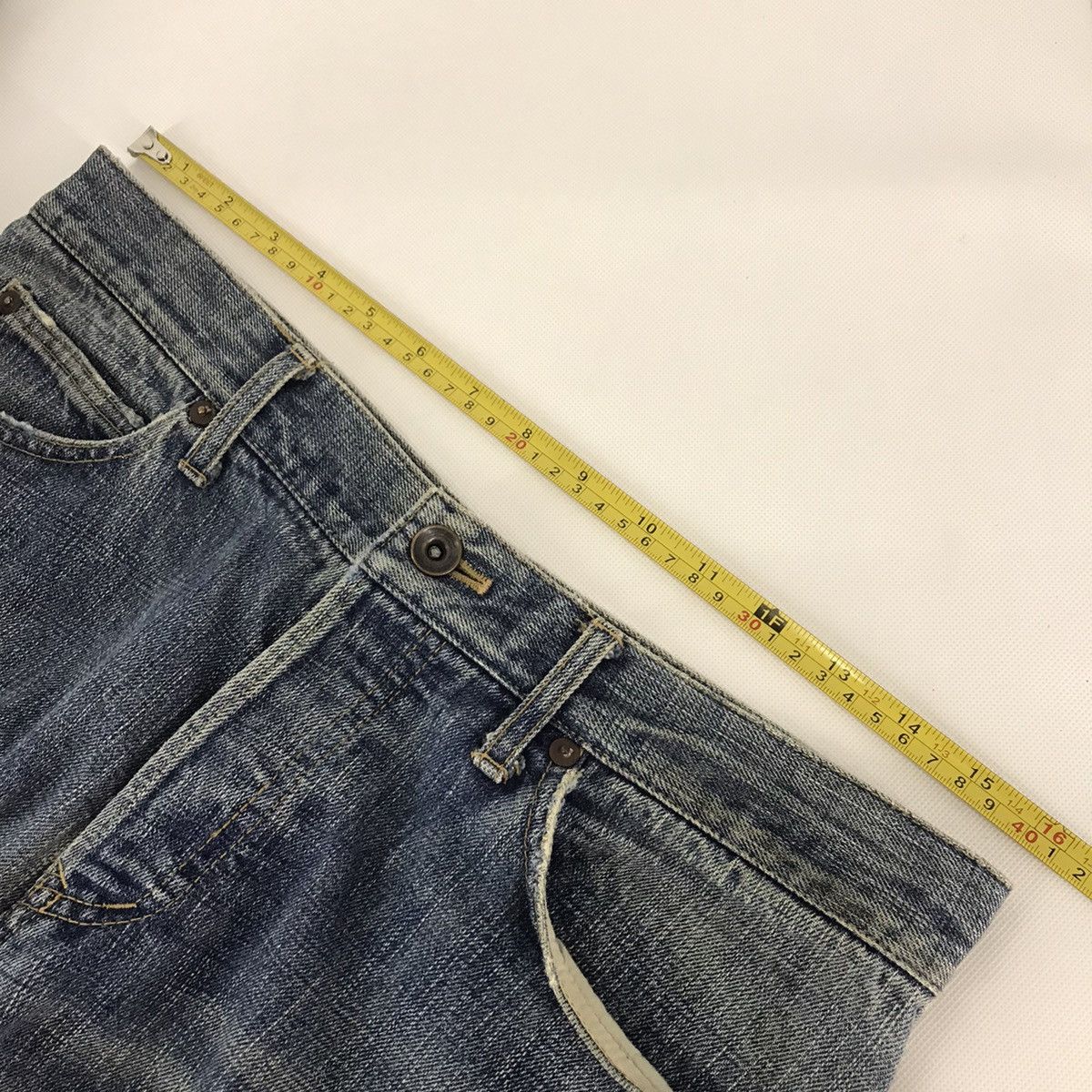 Issey Miyake × Tete Homme 👽FLARE BOOTCUT DENIM TETE MOMME DISTRESSED DENIM PANTS O4 Size US 30 / EU 46 - 10 Thumbnail