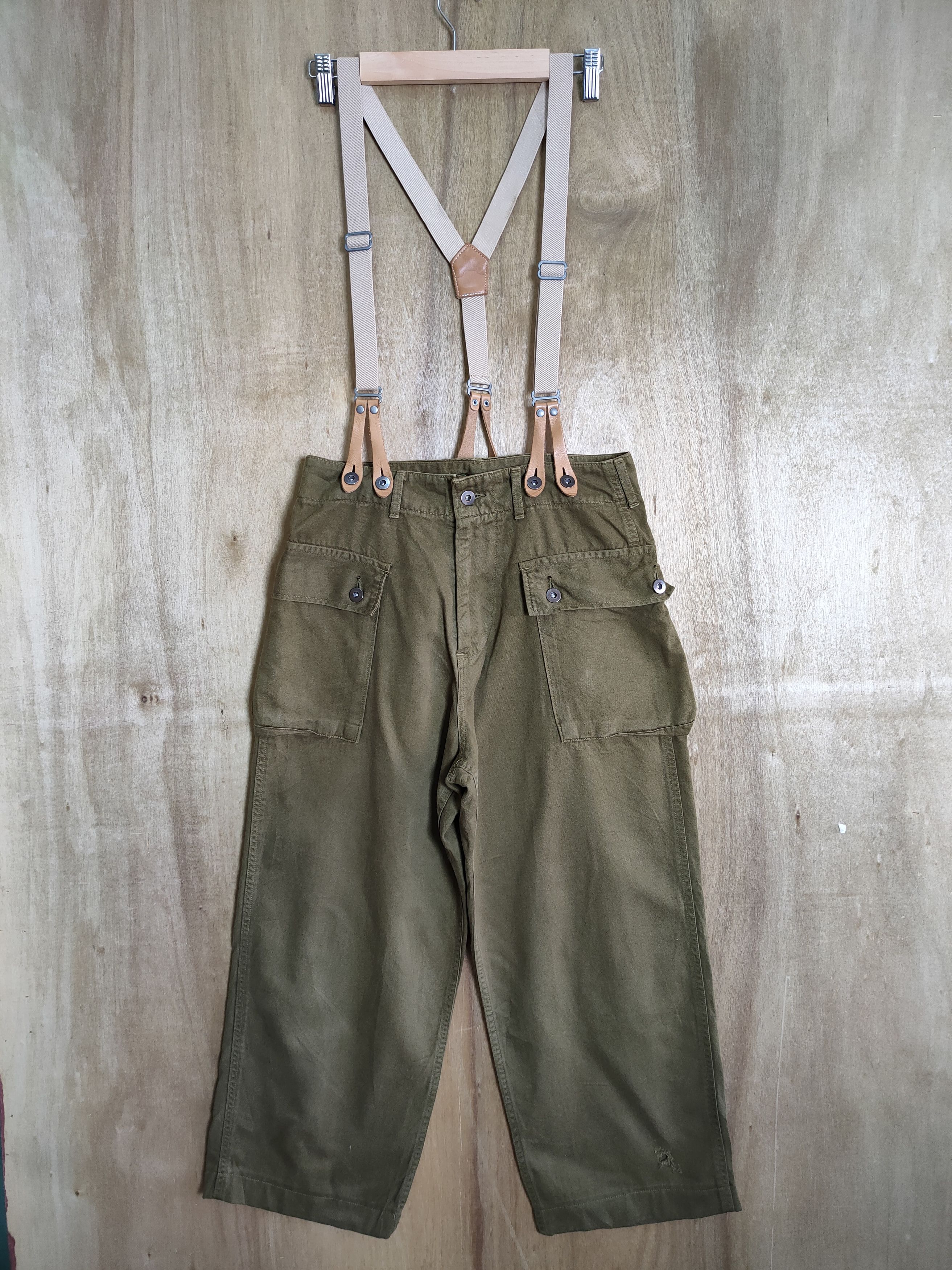 Japanese Brand VINTAGE BAN ROMEN SUSPENDER CARGO PANTS Size US 30 / EU 46 - 2 Thumbnail