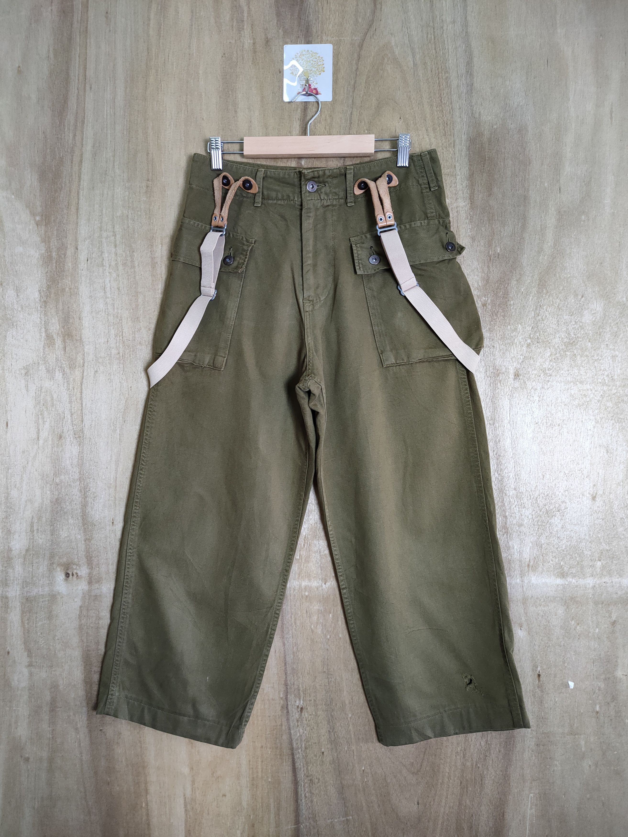 Japanese Brand VINTAGE BAN ROMEN SUSPENDER CARGO PANTS Size US 30 / EU 46 - 3 Thumbnail