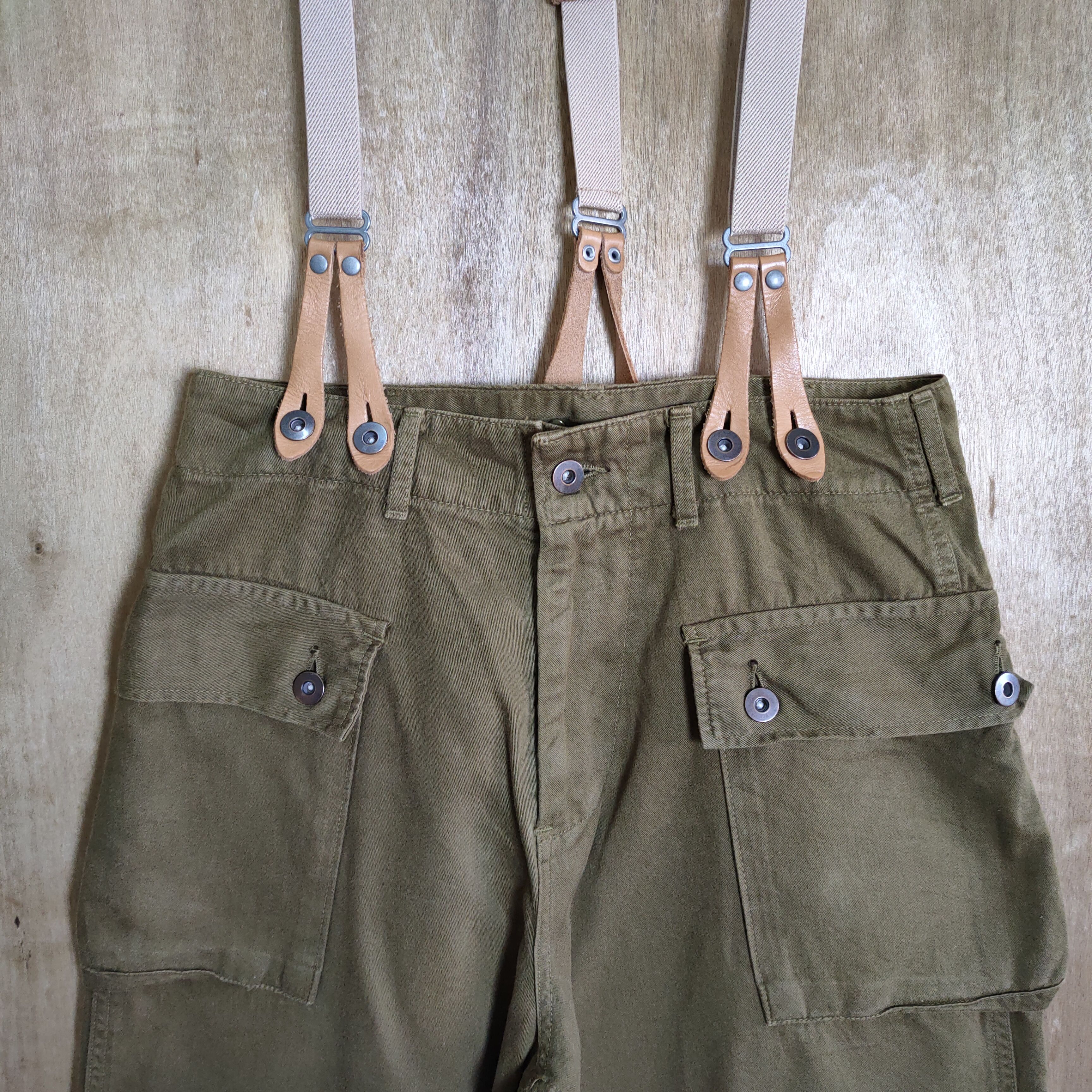 Japanese Brand VINTAGE BAN ROMEN SUSPENDER CARGO PANTS Size US 30 / EU 46 - 5 Thumbnail