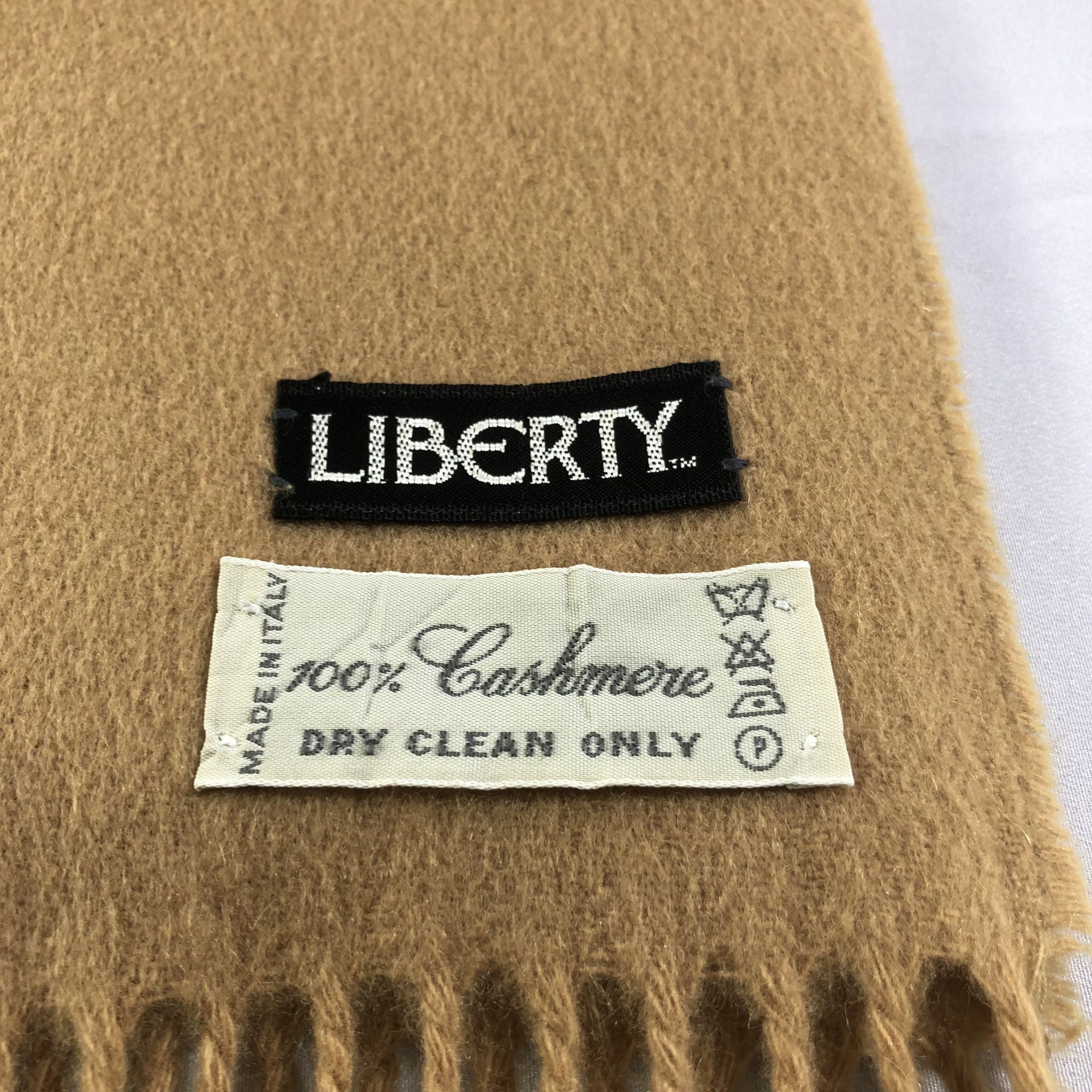 Liberty Liberty Plain Tan Cashmere Scarf Muffler V1391 Size ONE SIZE - 4 Thumbnail