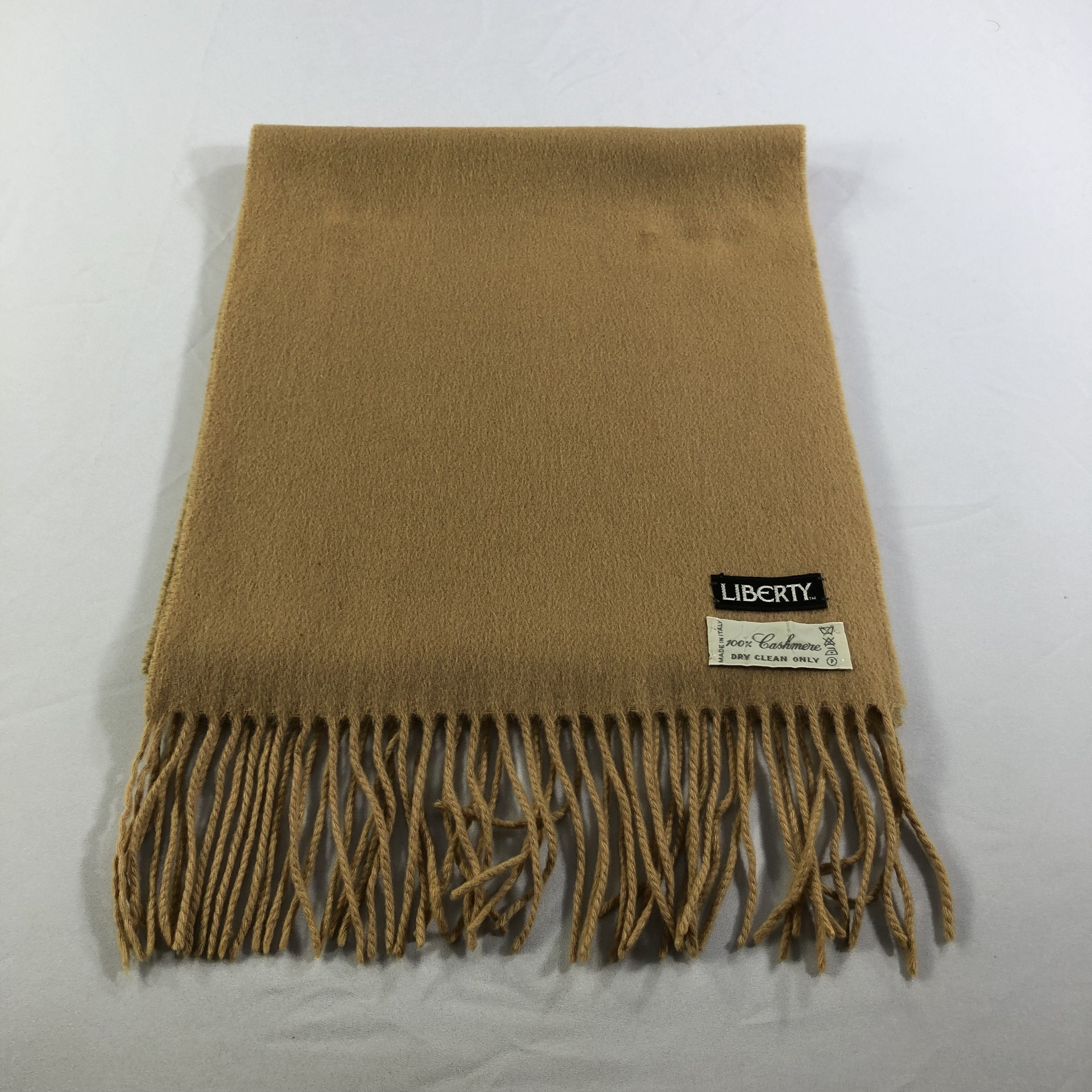 Liberty Liberty Plain Tan Cashmere Scarf Muffler V1391 Size ONE SIZE - 2 Thumbnail
