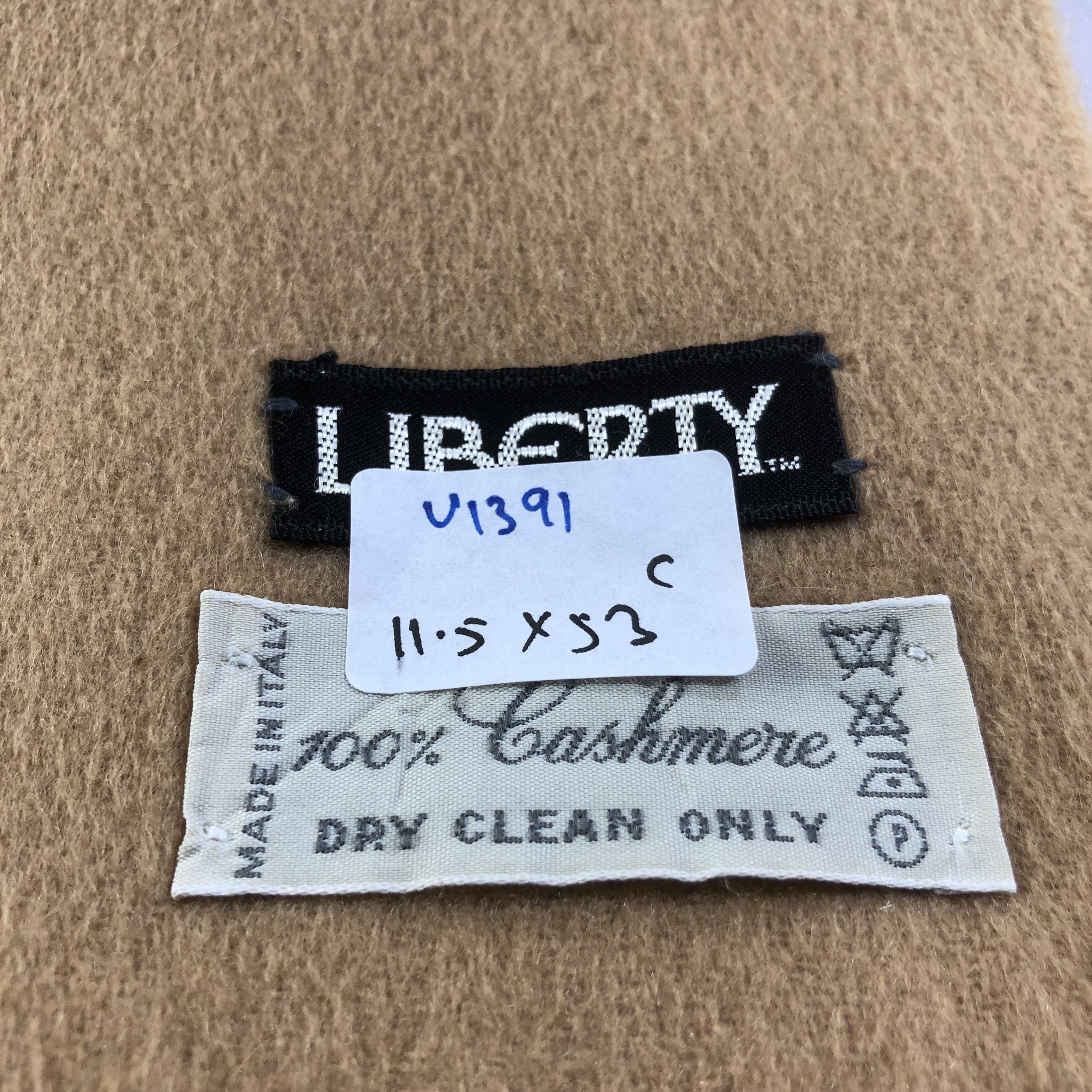 Liberty Liberty Plain Tan Cashmere Scarf Muffler V1391 Size ONE SIZE - 8 Thumbnail