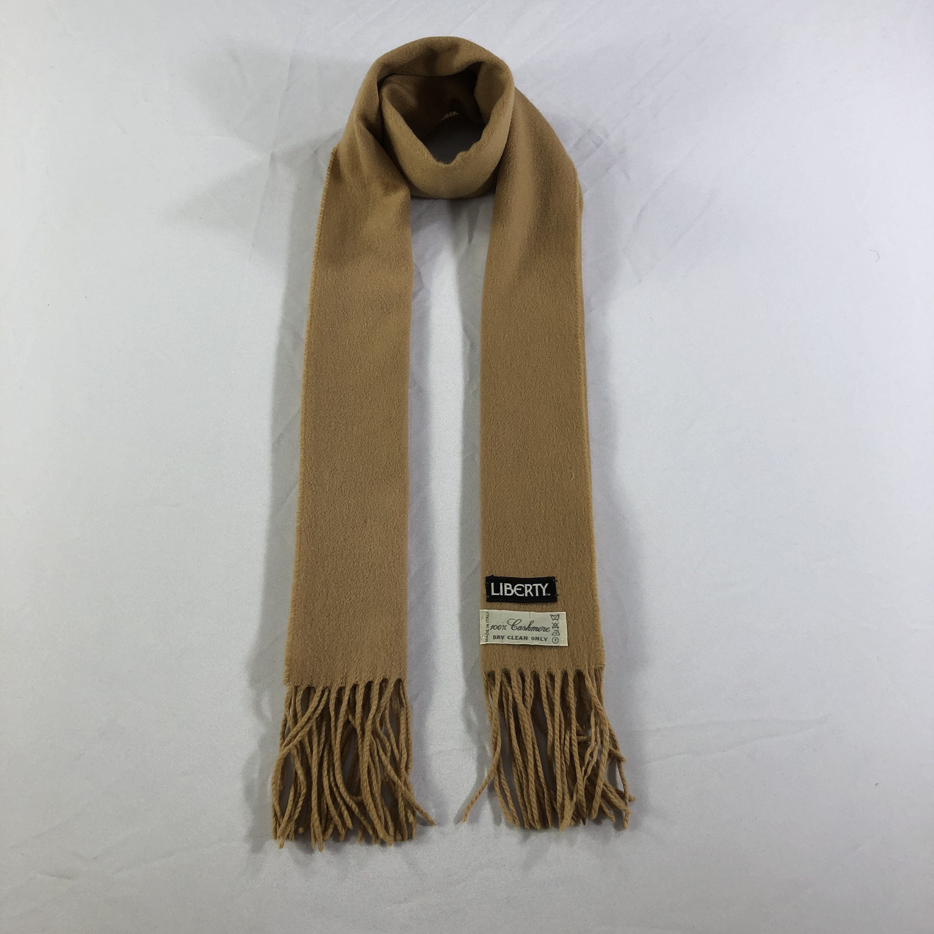 Liberty Liberty Plain Tan Cashmere Scarf Muffler V1391 Size ONE SIZE - 1 Thumbnail