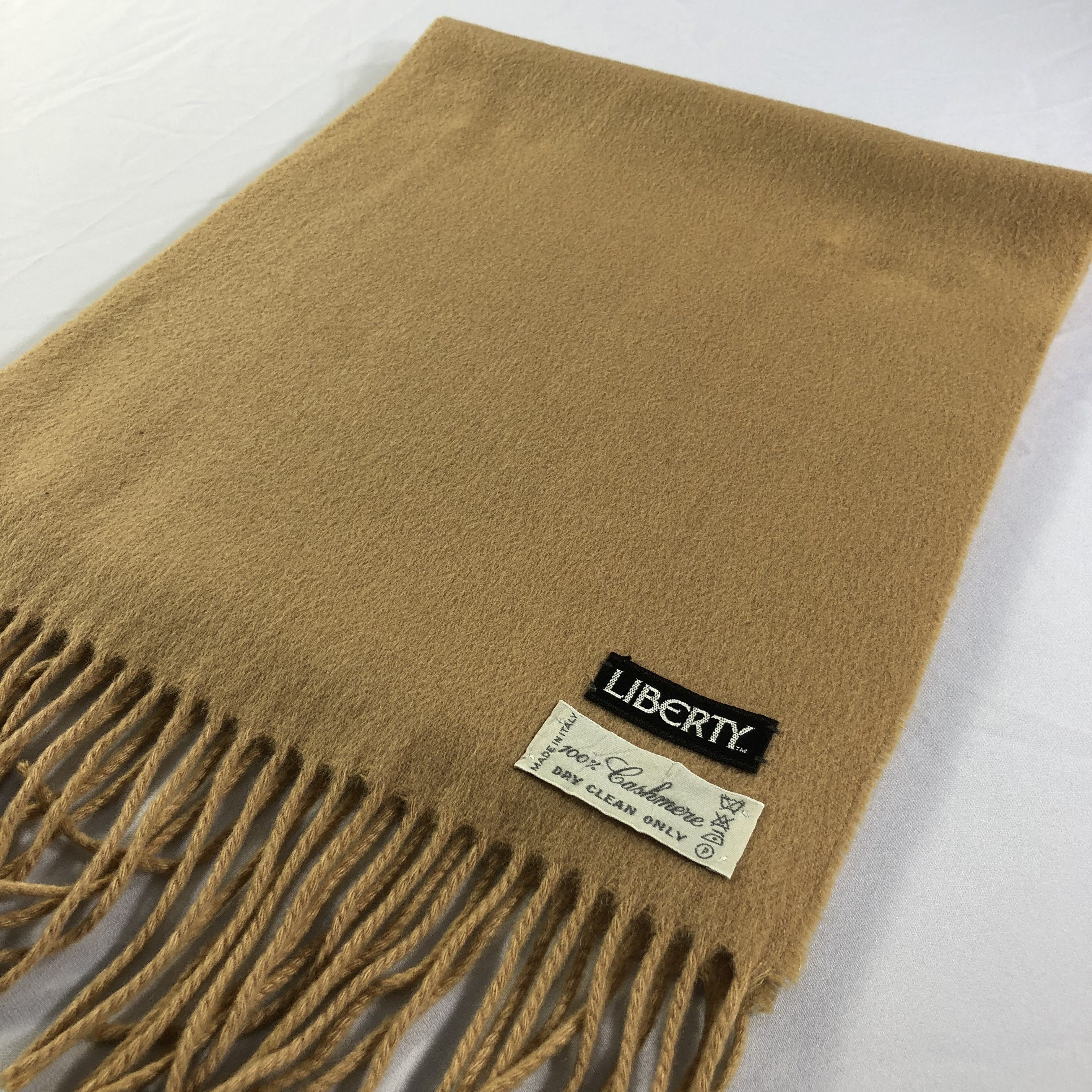 Liberty Liberty Plain Tan Cashmere Scarf Muffler V1391 Size ONE SIZE - 3 Thumbnail