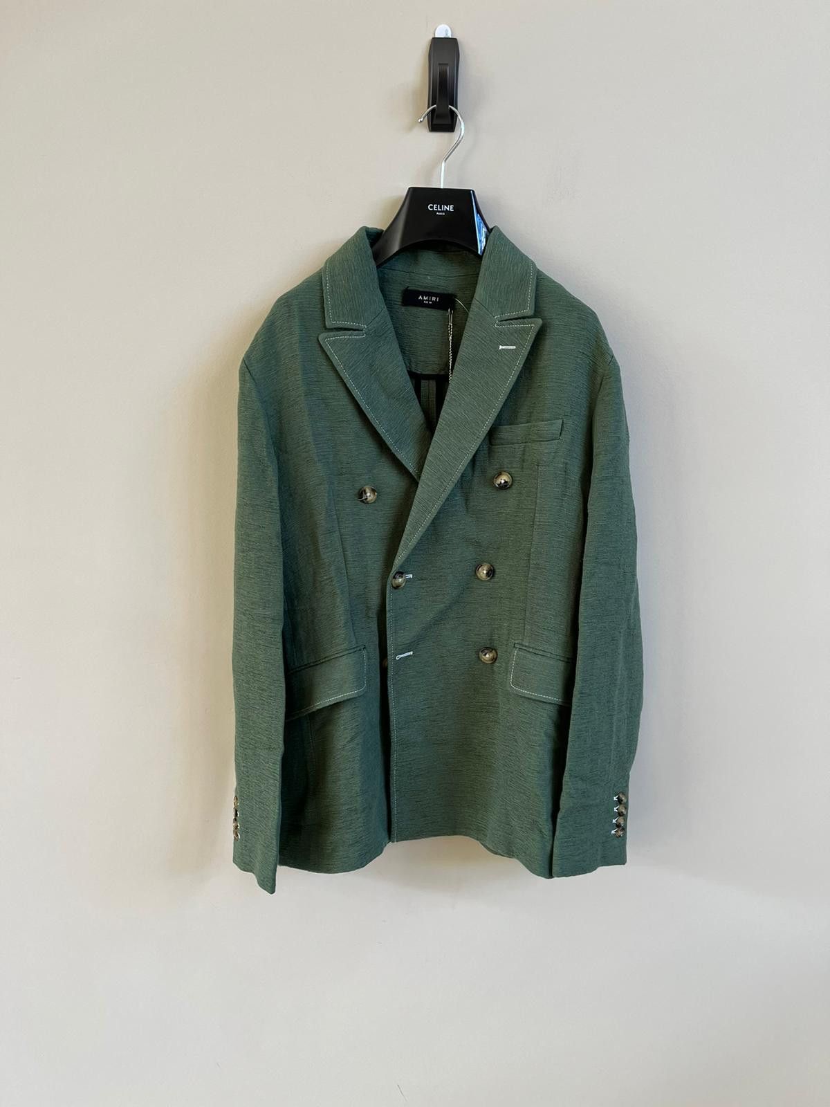 image of Amiri Lightweight Db Blazer In Green Color, Men's (Size XL)