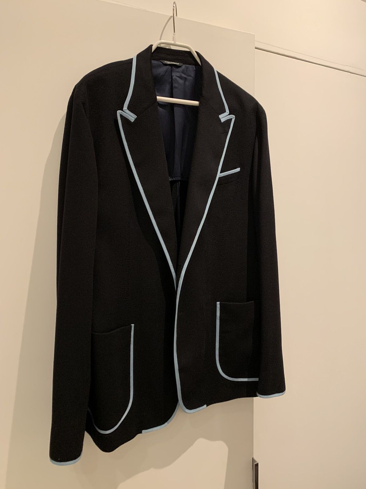 Dolce & Gabbana Dolce & Gabbana Navy Blue Blazer Jacket Size 52L - 2 Thumbnail