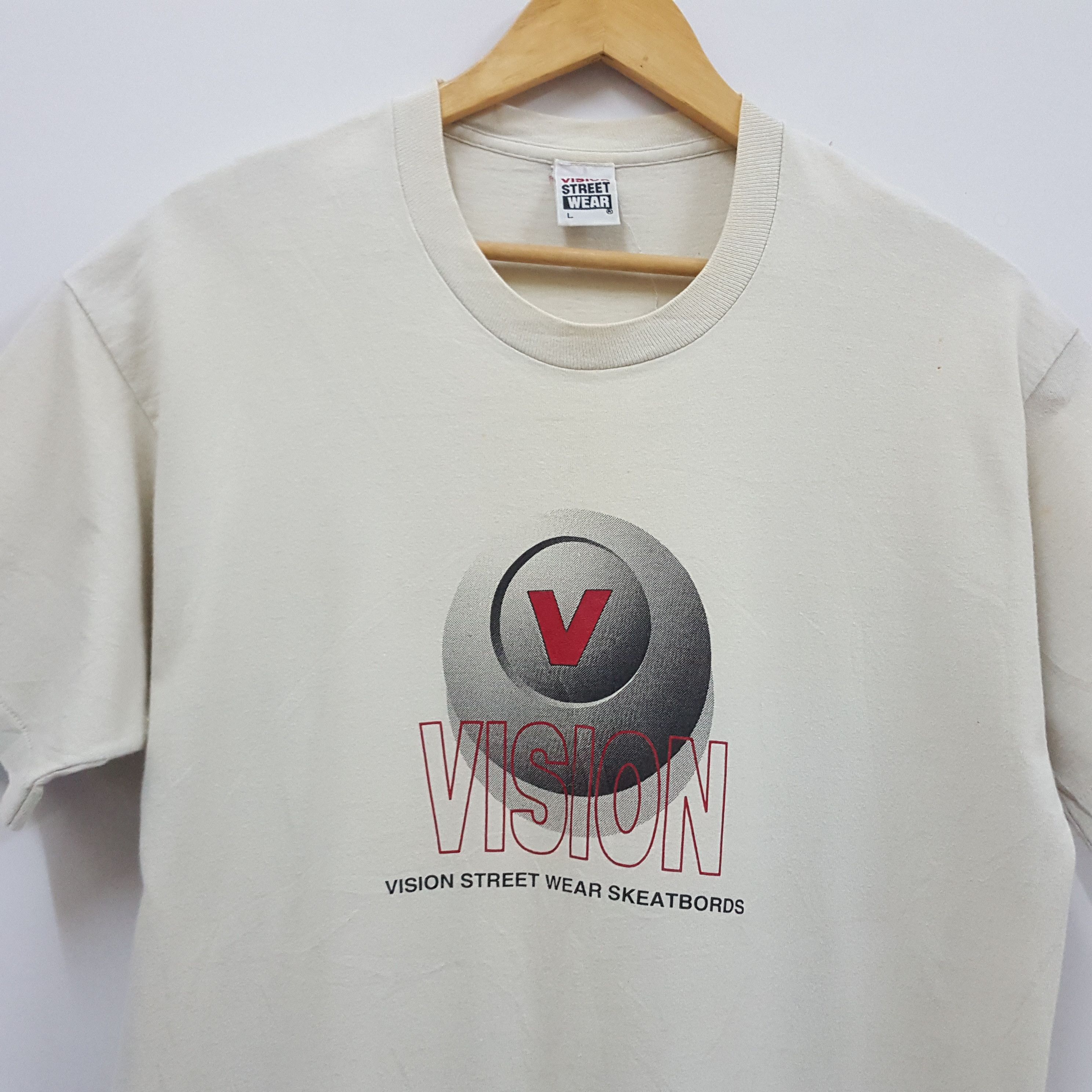 Santa Cruz Skateboards × Vintage × Welcome Skateboards Vintage 90's Vision Street Wear Skateboards style t-shirt Size US L / EU 52-54 / 3 - 4 Thumbnail