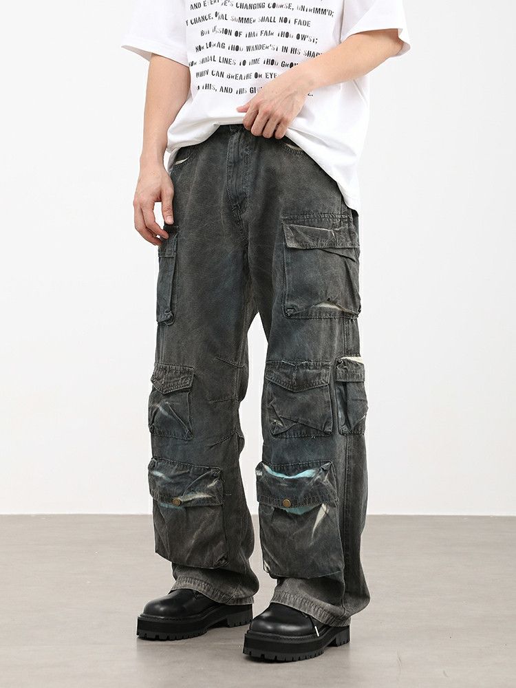 fade paint baggy cargo pants