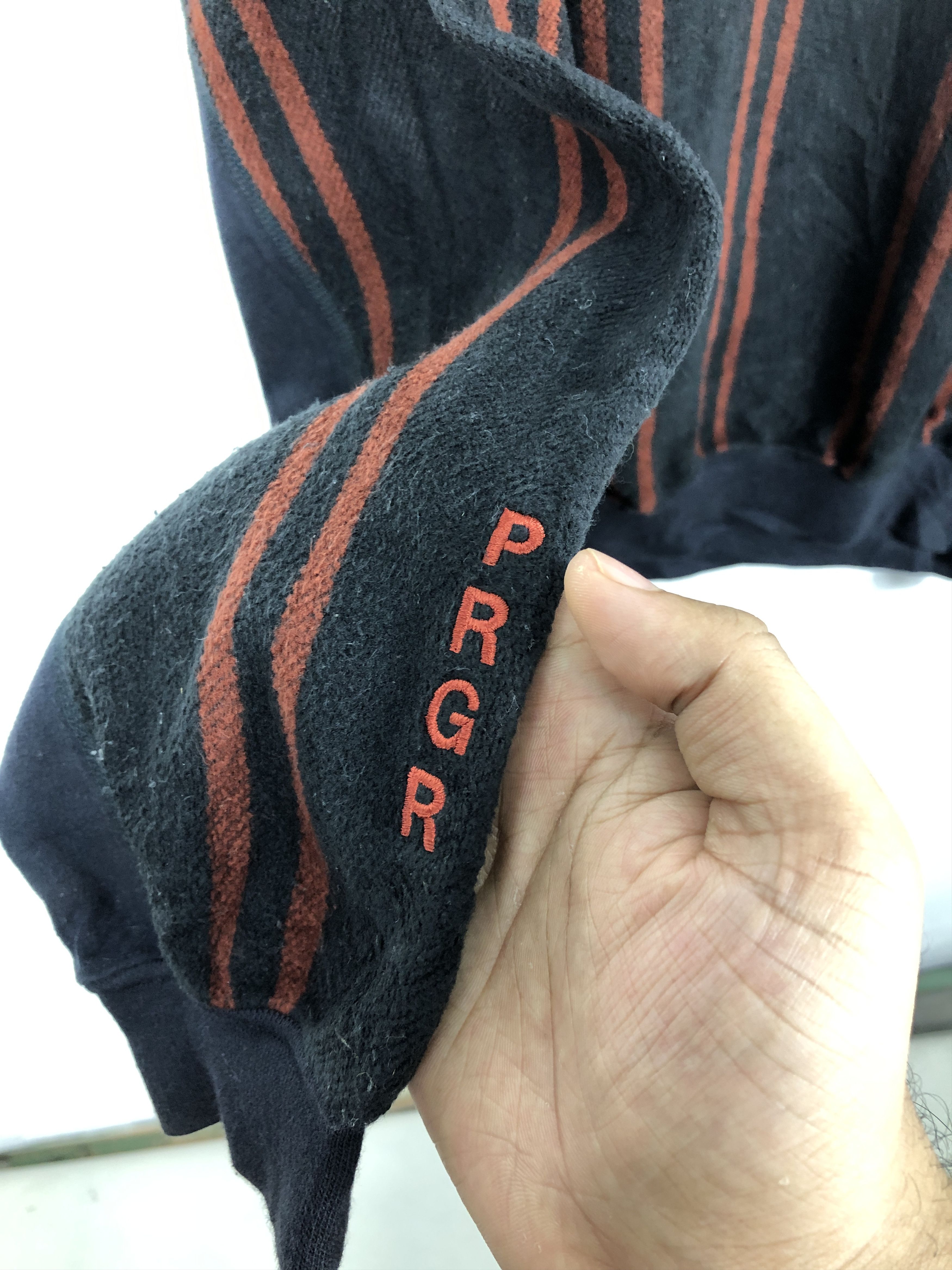 Japanese Brand × Vintage Vintage Japanese Brand PRGR Stripe Sweatshirt Size US L / EU 52-54 / 3 - 7 Thumbnail