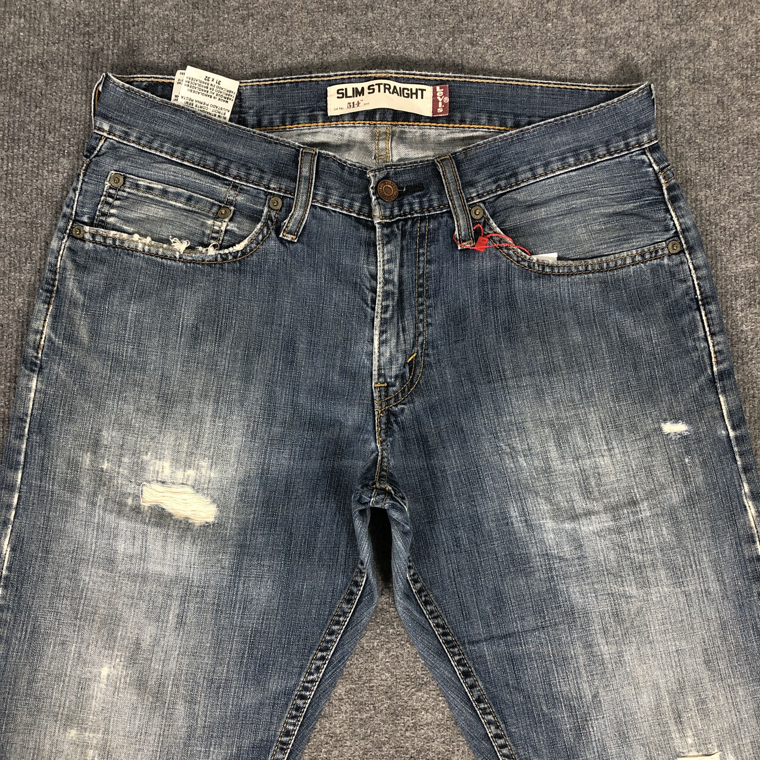 Levi's Vintage Y2K Levi's 514 Distress Faded Jean Pant Size US 32 / EU 48 - 3 Thumbnail