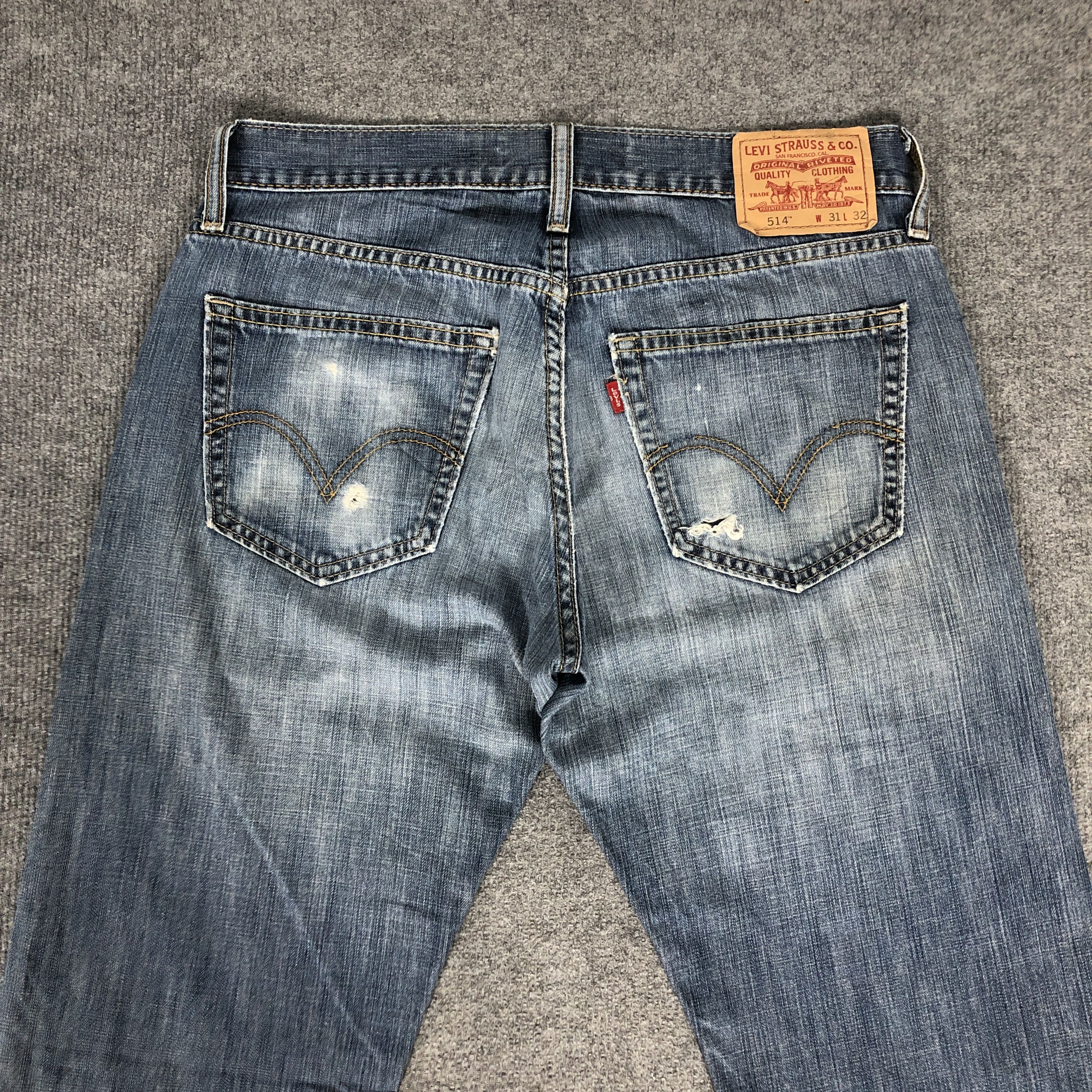 Levi's Vintage Y2K Levi's 514 Distress Faded Jean Pant Size US 32 / EU 48 - 4 Thumbnail