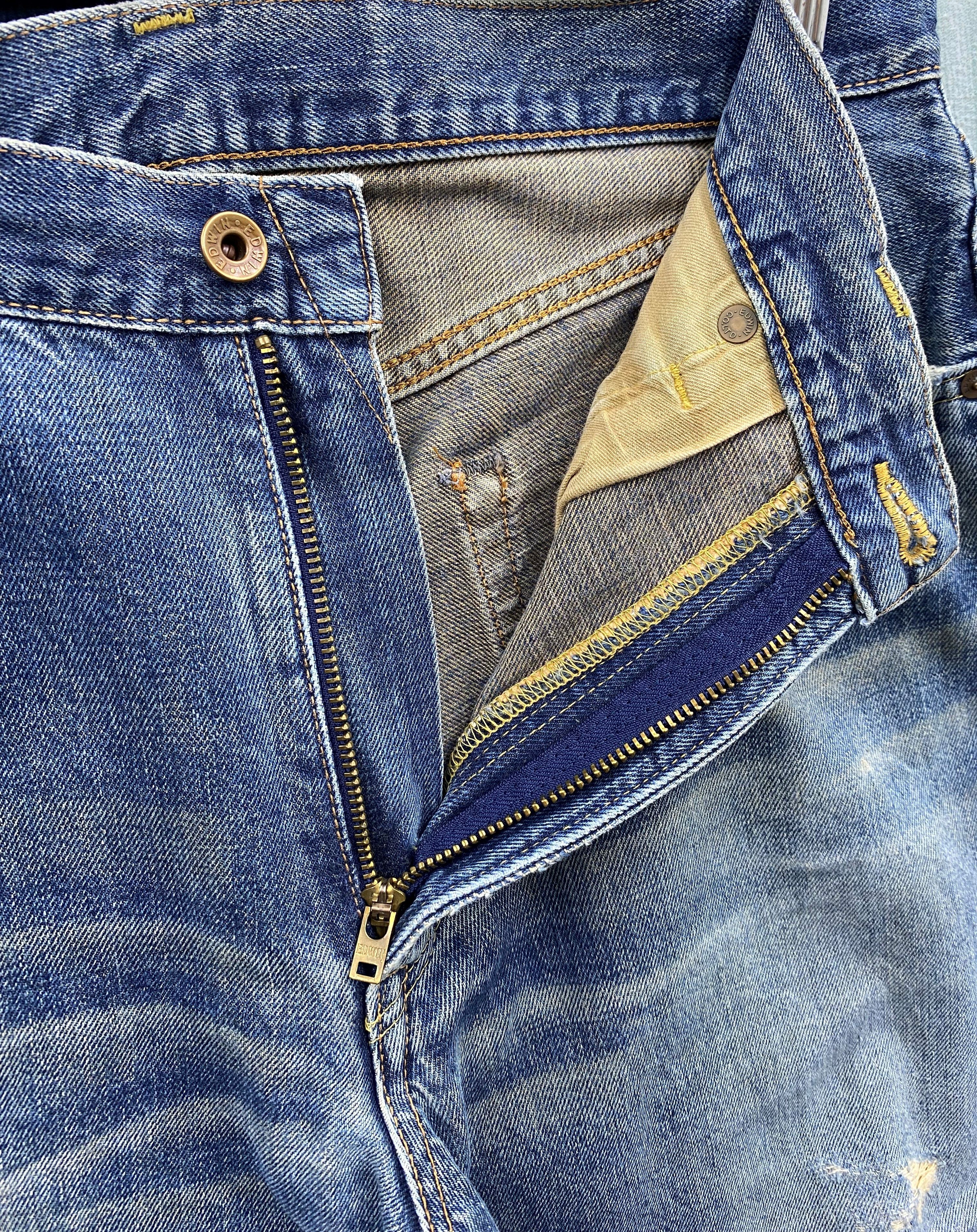 Edwin Vintage Edwin 505X Distress Selvedge Denim Jean Size US 34 / EU 50 - 20 Thumbnail