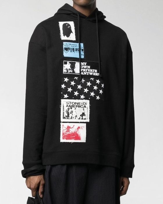 Raf Simons/ SS20 oversized hoodie with patches & pins