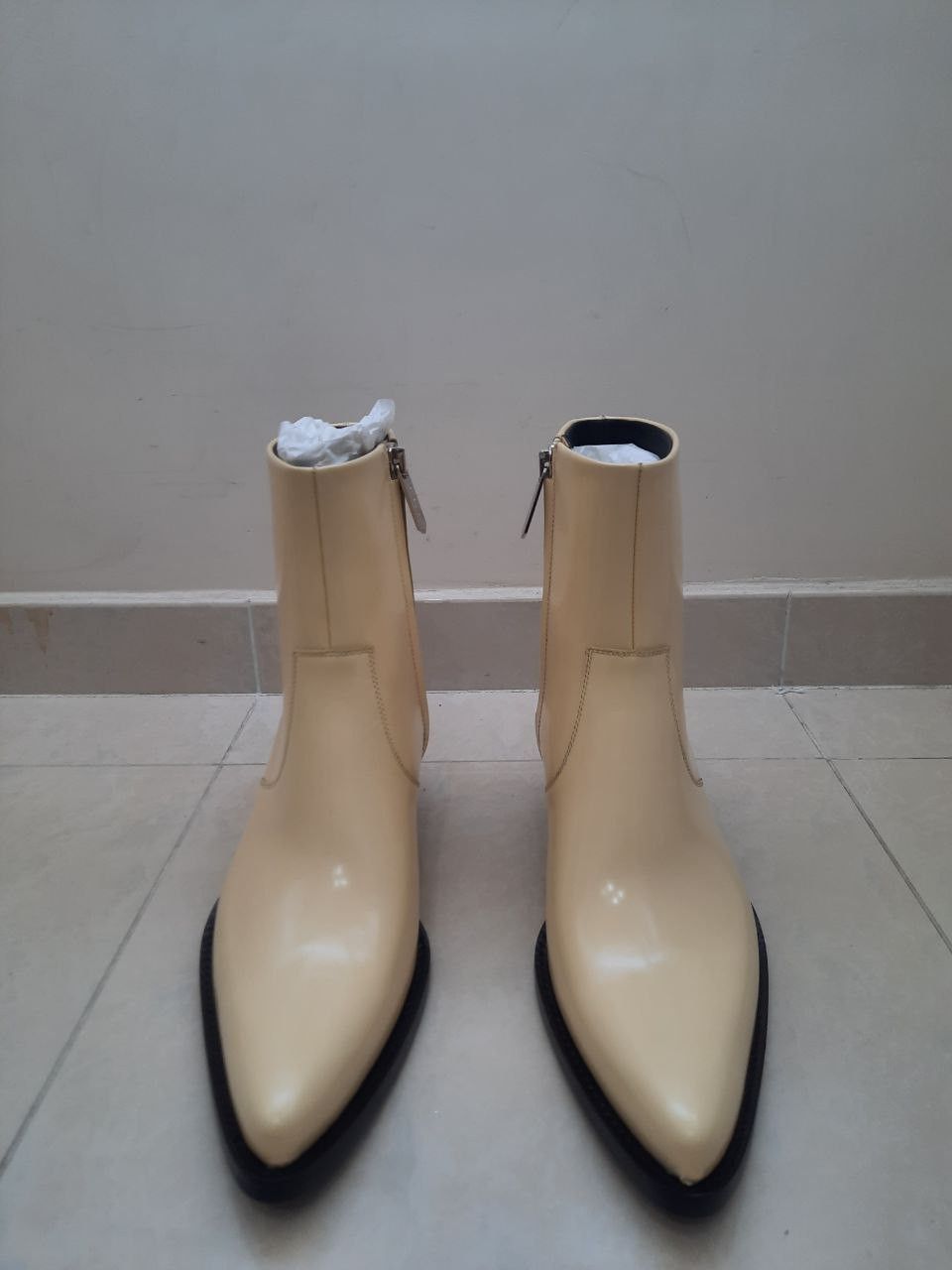 Calvin Klein 205W39NYC *New* Tex C Leather Ankle Metal Spazzolato Boots Size US 8 / EU 41 - 2 Thumbnail