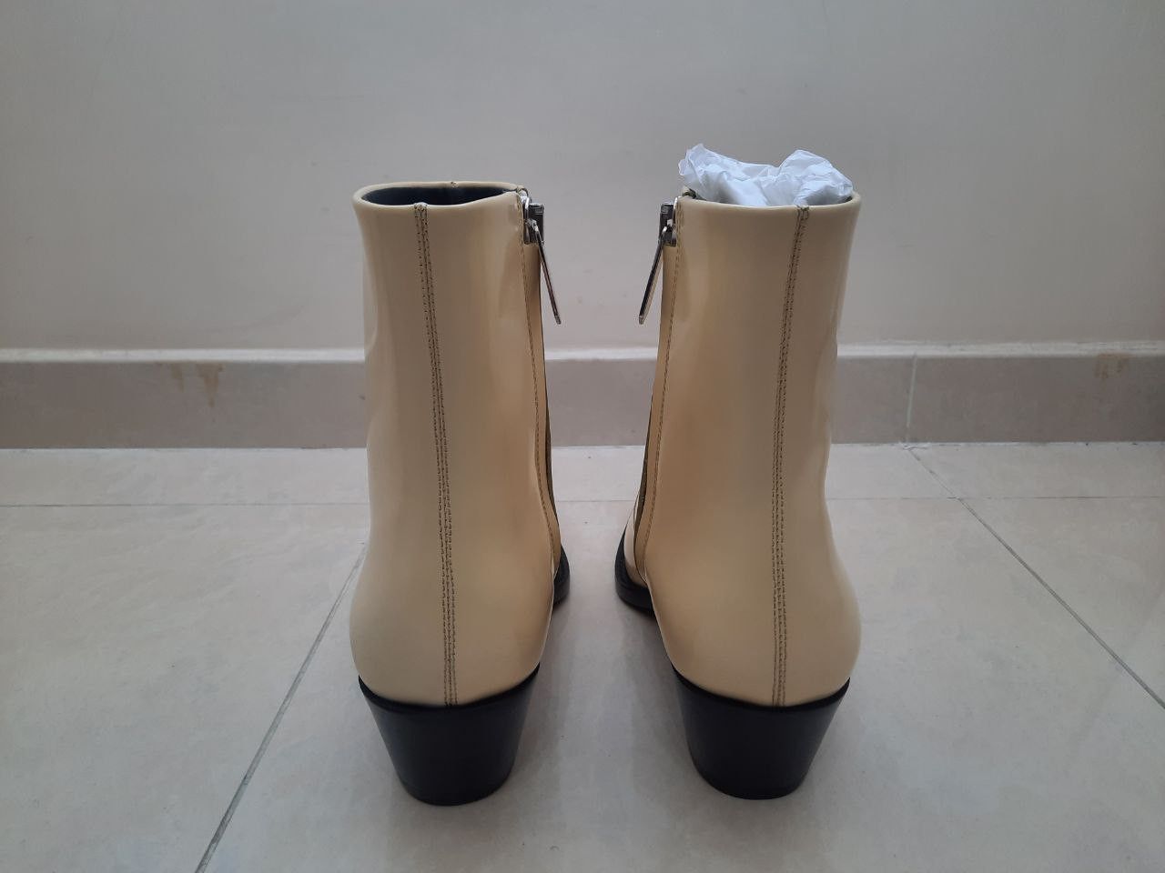 Calvin Klein 205W39NYC *New* Tex C Leather Ankle Metal Spazzolato Boots Size US 8 / EU 41 - 7 Thumbnail