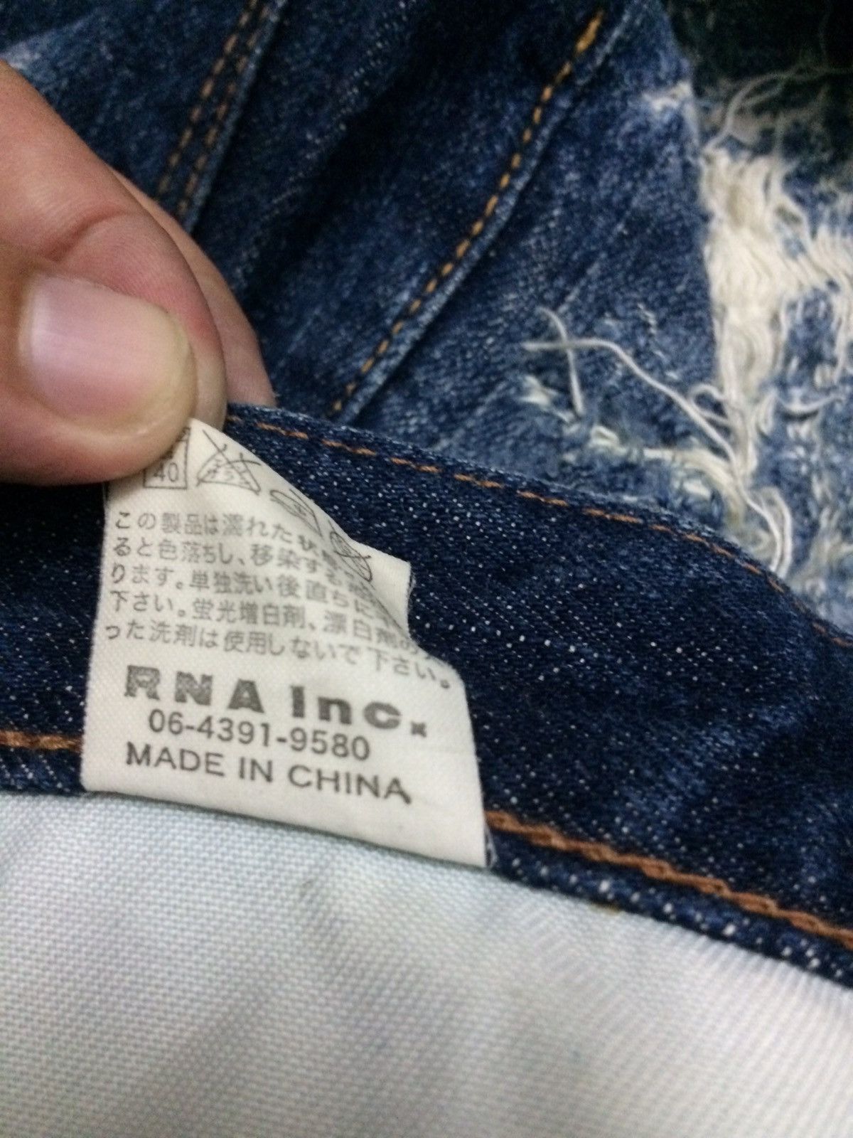 Designer × Japanese Brand Rare Rna Slang Patch Work Distressed Bleached Denim Jenas Size US 30 / EU 46 - 15 Thumbnail