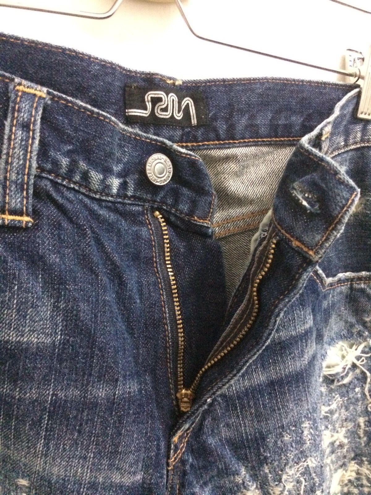 Designer × Japanese Brand Rare Rna Slang Patch Work Distressed Bleached Denim Jenas Size US 30 / EU 46 - 8 Thumbnail