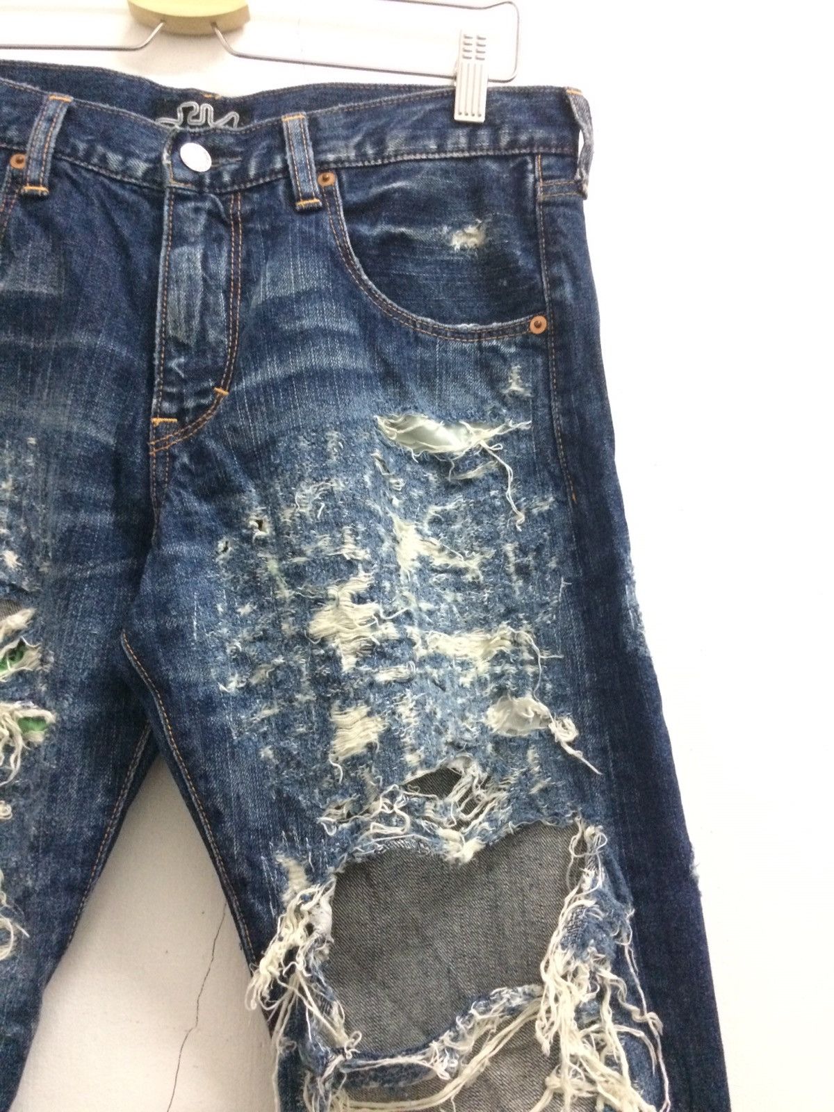 Designer × Japanese Brand Rare Rna Slang Patch Work Distressed Bleached Denim Jenas Size US 30 / EU 46 - 5 Thumbnail