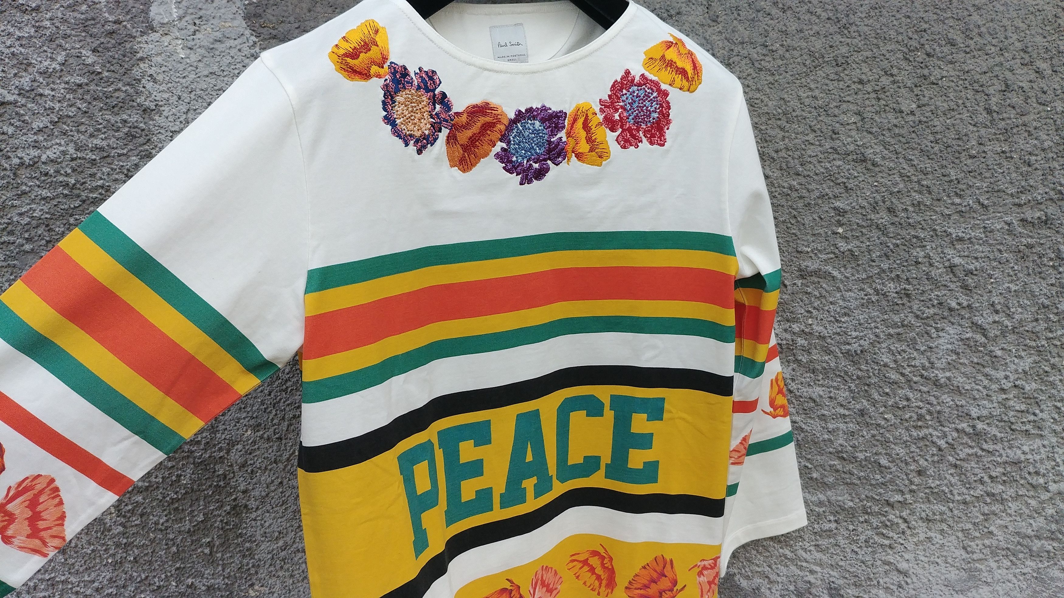 Paul Smith Paul Smith Embroidered Floral Peace Hockey Top T-shirt Size US S / EU 44-46 / 1 - 7 Thumbnail