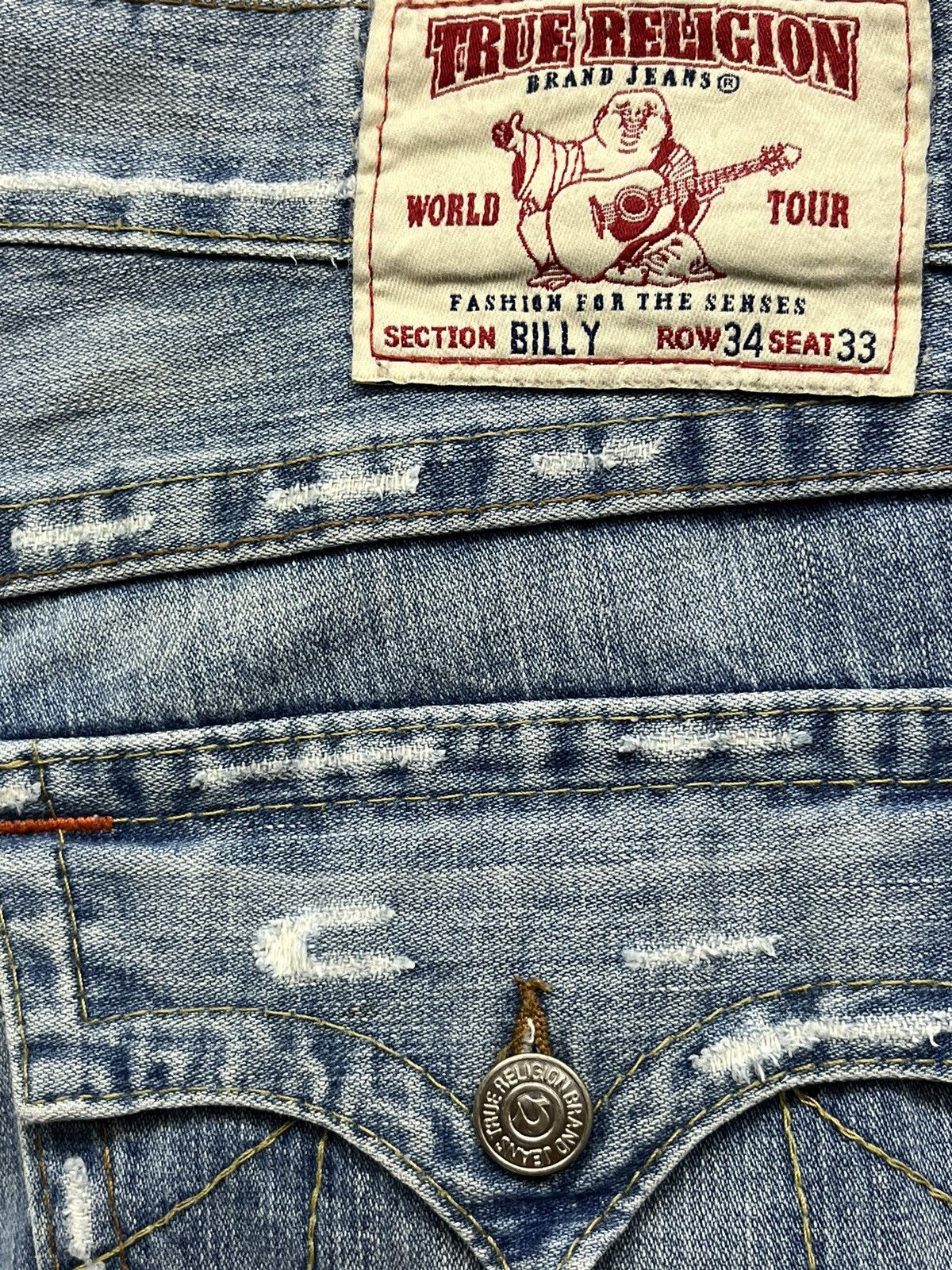 True Religion × Vintage 🔥WIDE LEG FLARE🔥Vtg TRUE RELIGION Billy Distressed Jeans Size US 34 / EU 50 - 12 Thumbnail