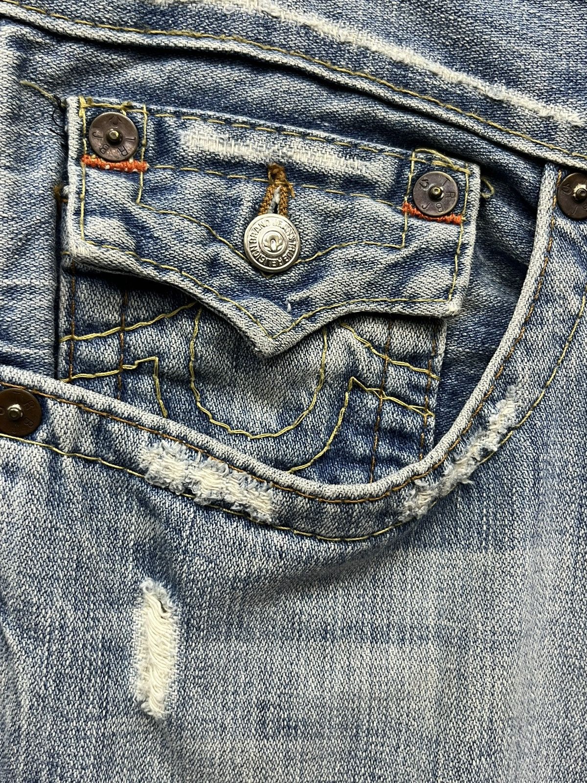 True Religion × Vintage 🔥WIDE LEG FLARE🔥Vtg TRUE RELIGION Billy Distressed Jeans Size US 34 / EU 50 - 6 Thumbnail