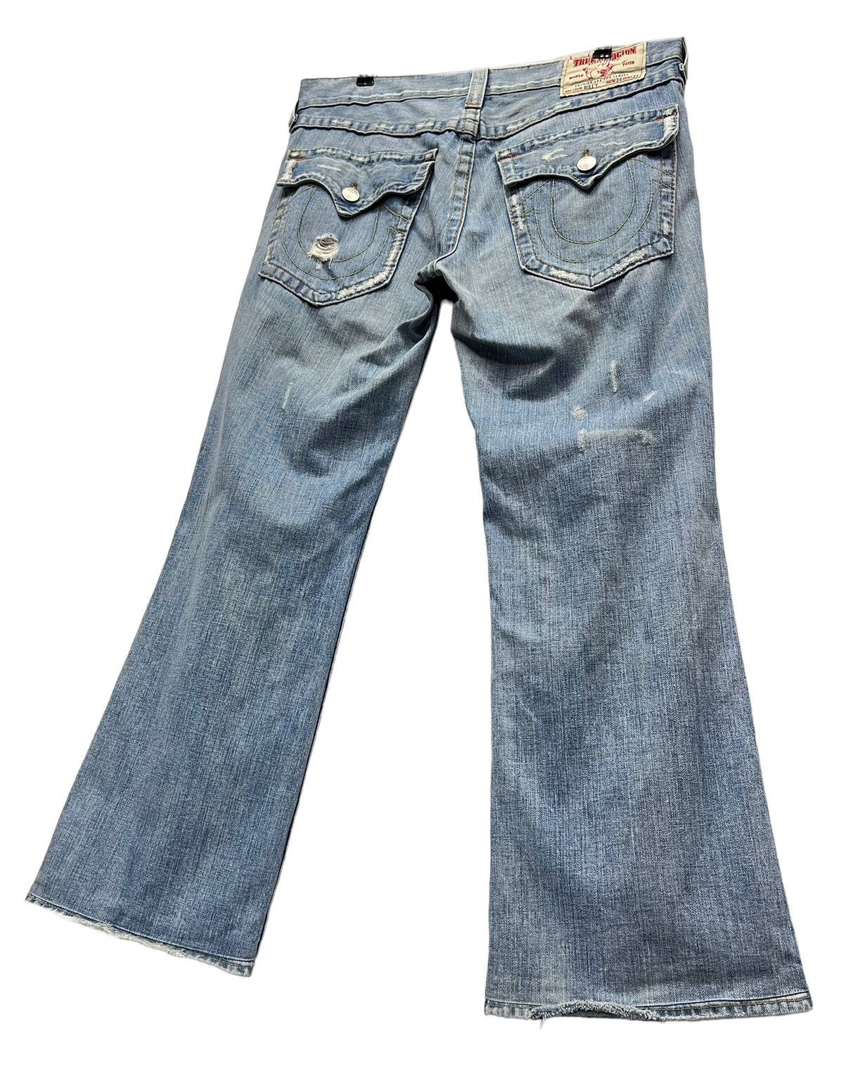 True Religion × Vintage 🔥WIDE LEG FLARE🔥Vtg TRUE RELIGION Billy Distressed Jeans Size US 34 / EU 50 - 8 Thumbnail