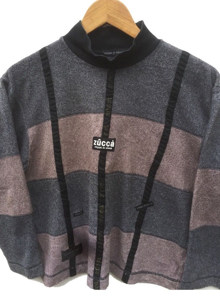 CABANE de ZUCCa × Issey Miyake × Japanese Brand RARE VINTAGE PACTHWORK ZUCCA CREWNECK Size US XS / EU 42 / 0 - 2 Thumbnail