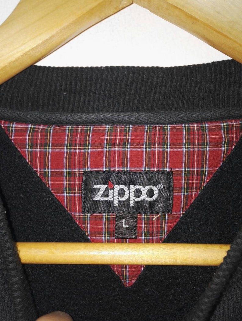 Vintage Rare Sweatshirt ZIPPO small logo embroidered (ss386) Size US L / EU 52-54 / 3 - 5 Thumbnail