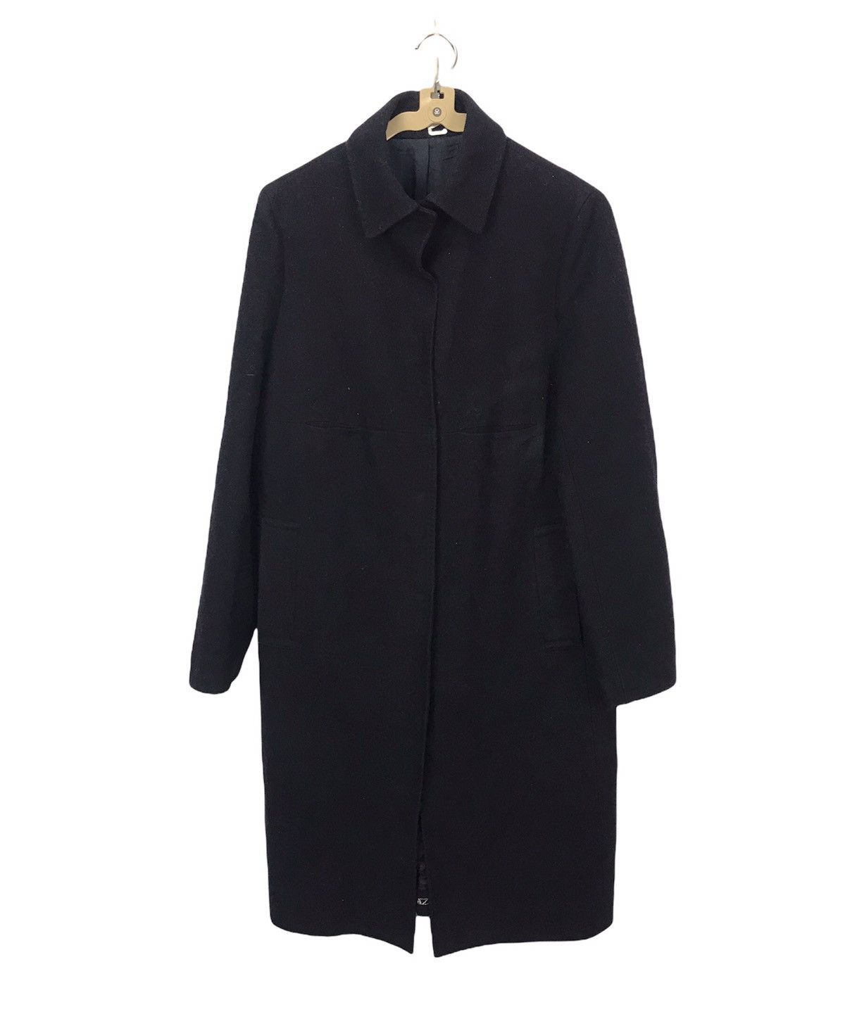 image of Abahouse Devinette Wool Long Coat in Black, Men's (Size Small)